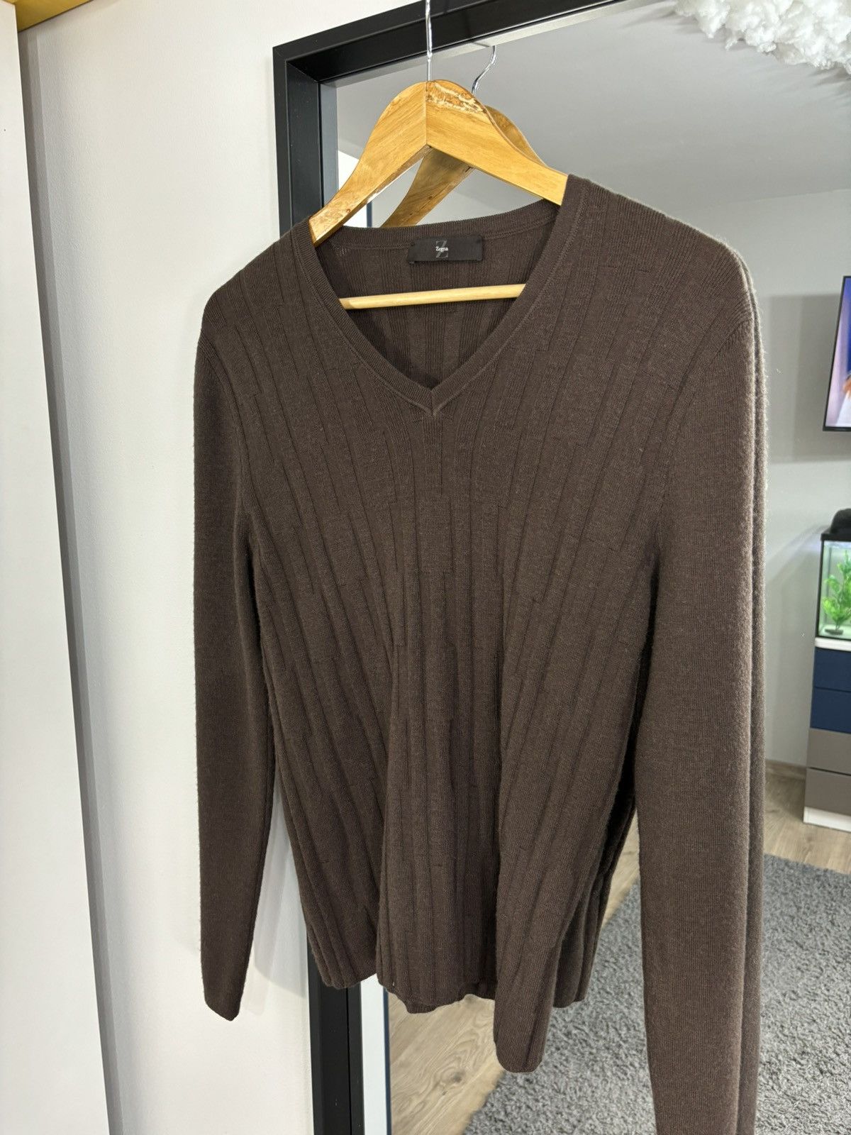 Ermenegildo Zegna × Z Zegna Luxury Z Zegna Knit Sweater Old Money Brown Designer Vintage Size US M / EU 48-50 / 2 - 1 Thumbnail