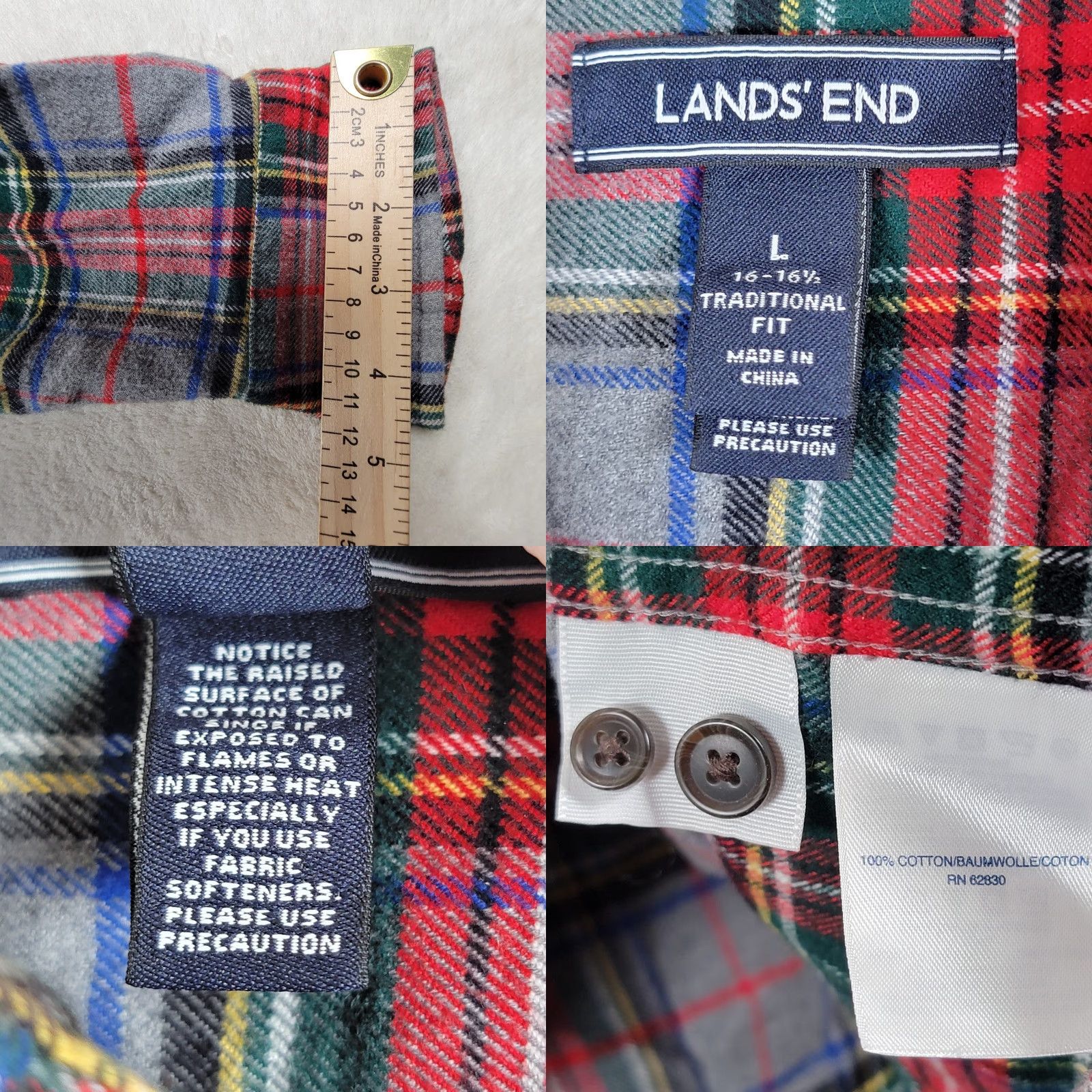Vintage VINTAGE LL Bean Flannel Shirt Mens Large Gray Plaid Button-Up Outdoors Size US M / EU 48-50 / 2 - 9 Thumbnail