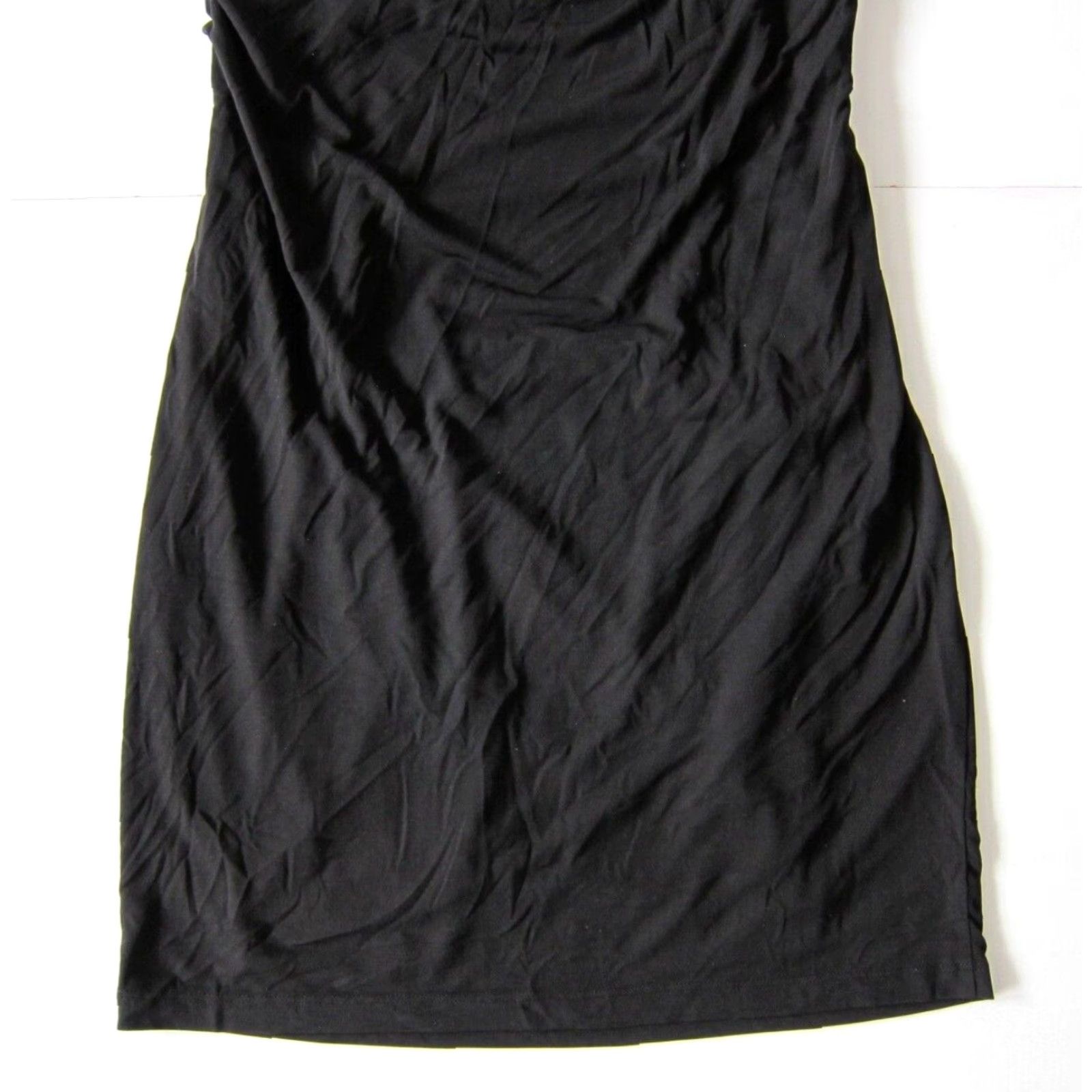 Vintage Spense Petite Black Stretch Ruched Sleeveless Square Neck Shift Dress 10P Size L / US 10 / IT 46 - 6 Thumbnail