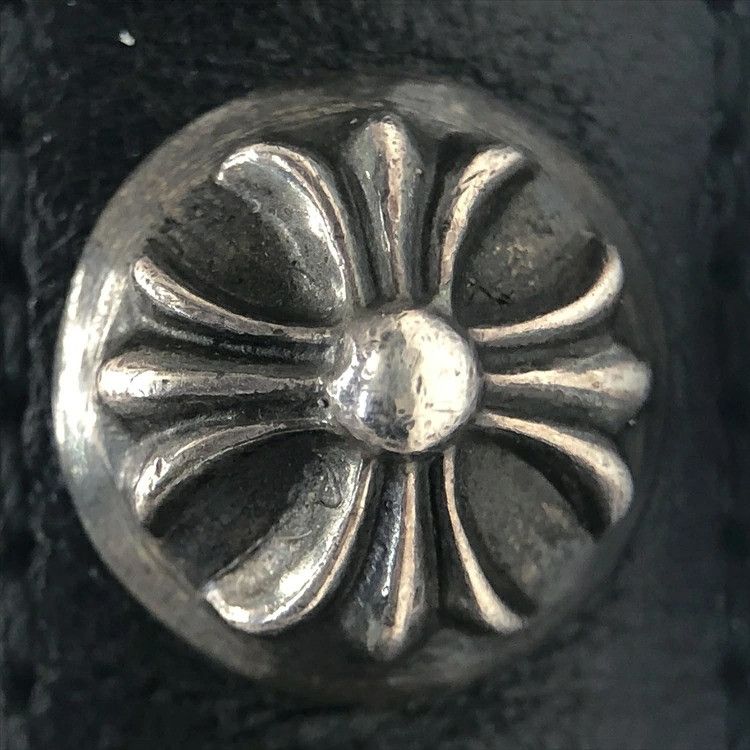 アクセサリー Chrome Hearts 3 Button 2 Snap Leather Chrome Hearts 3BTN 2SNP Cross Ball 3 Button 2 Snap Leather