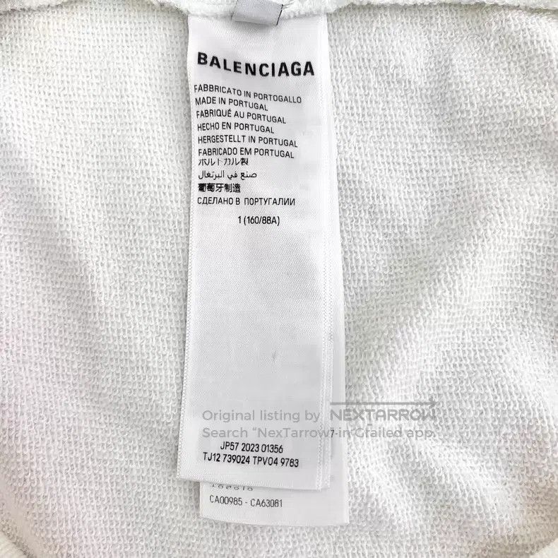 Balenciaga Balenciaga White Logo Letter Printed Cotton Hooded Long Sl Size US S / EU 44-46 / 1 - 7 Thumbnail
