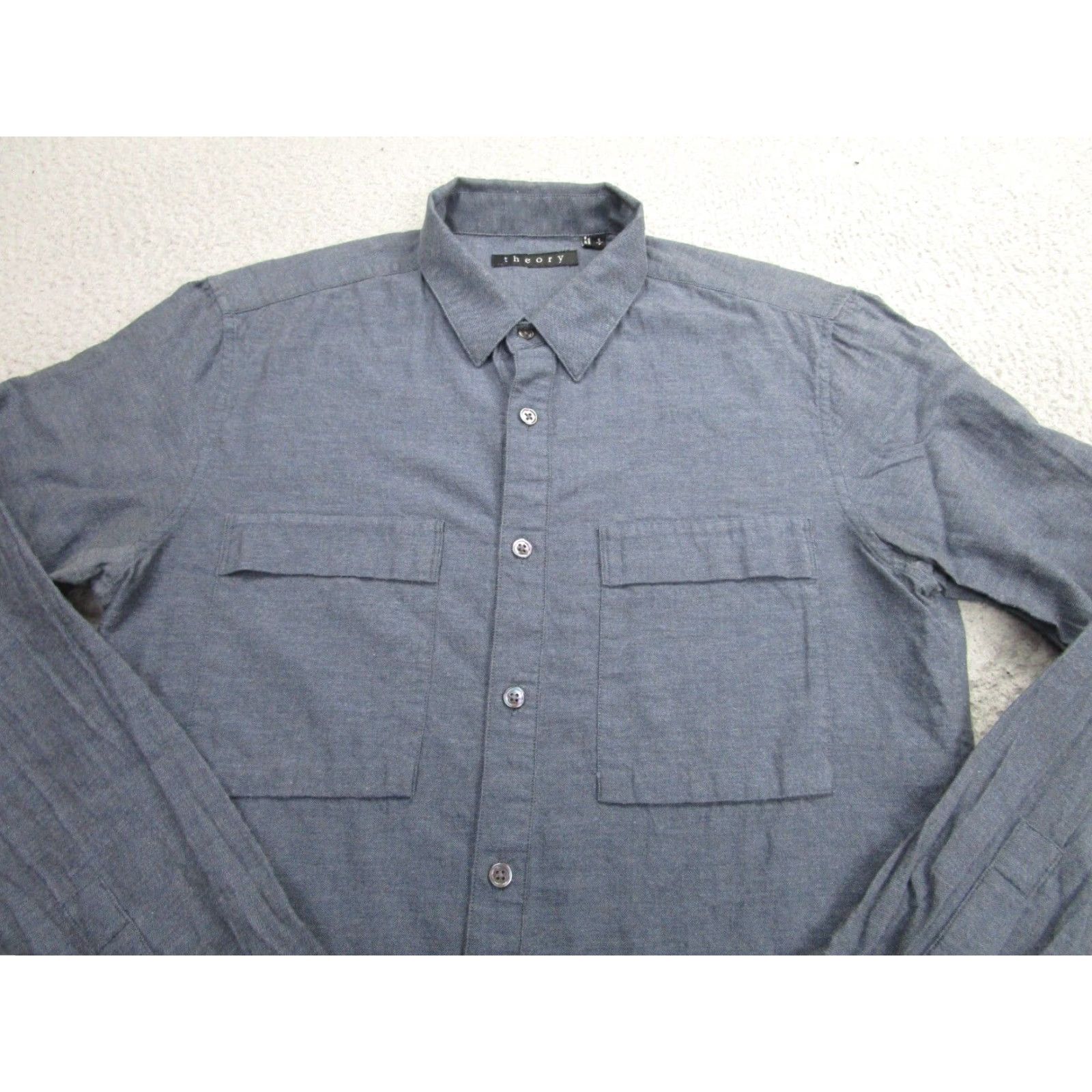 Theory Theory Button-Up Shirt Mens Small Blue Long Sleeve Casual Workwear Size US S / EU 44-46 / 1 - 2 Thumbnail