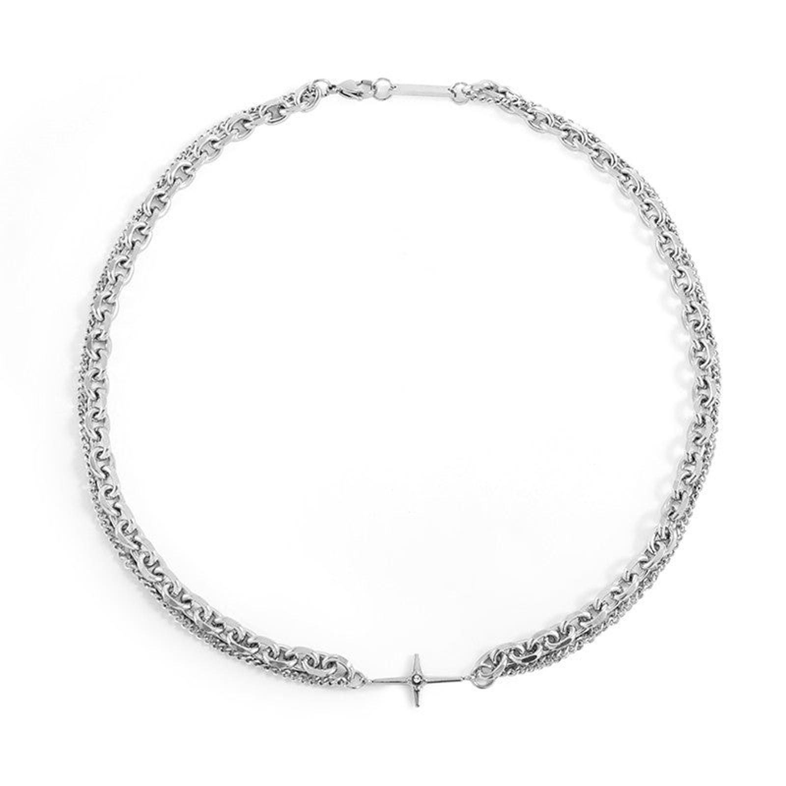 Jewelry Silver Chain Necklace with Cross Pendant Size ONE SIZE - 5 Thumbnail