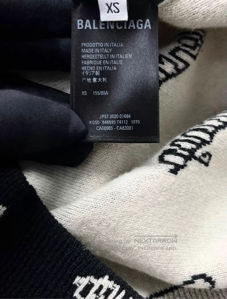 Balenciaga Balenciaga Black graffiti full-print letter logo knitted s Size US XS / EU 42 / 0 - 4 Thumbnail