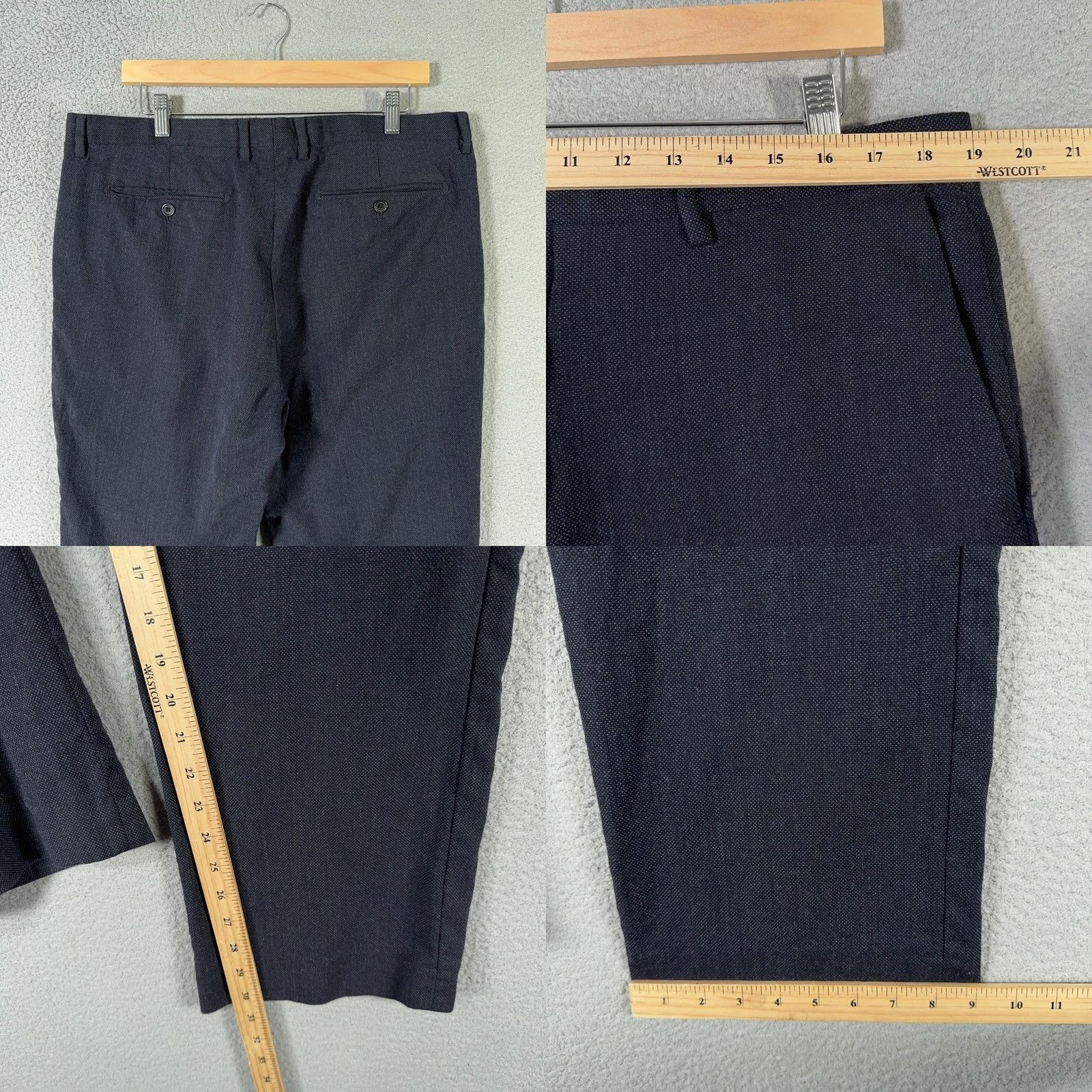 Banana Republic Banana Republic Pants Mens 38x30 Slim Birdseye Navy Wool dress Pants Regular Waist 38t 30in Inseam Mens Dress Pants Size US 38 / EU 54 - 8 Thumbnail