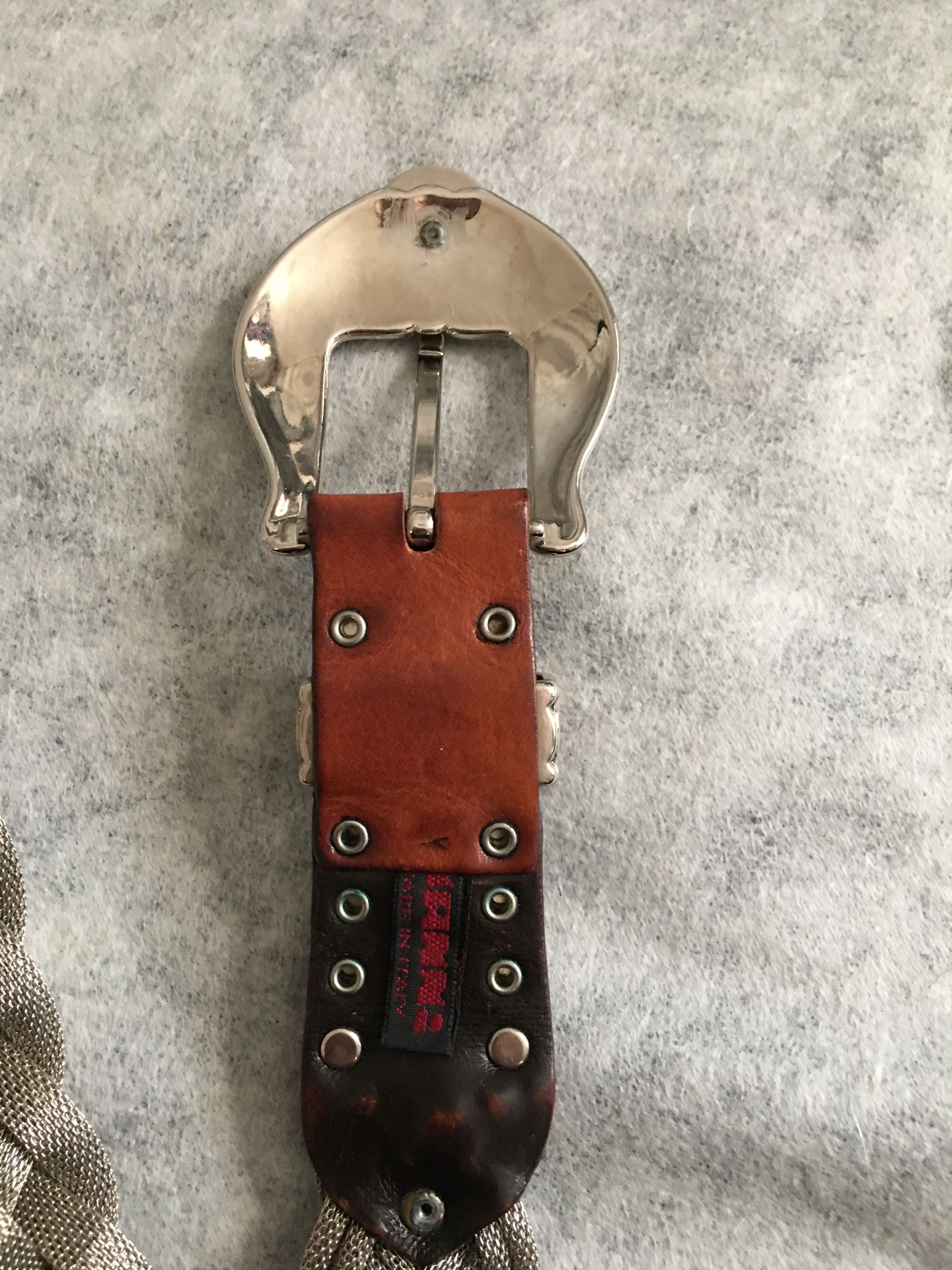 Other MANNI Italy Belt Leather Braided Metal Studs Size 36 Size ONE SIZE - 3 Thumbnail