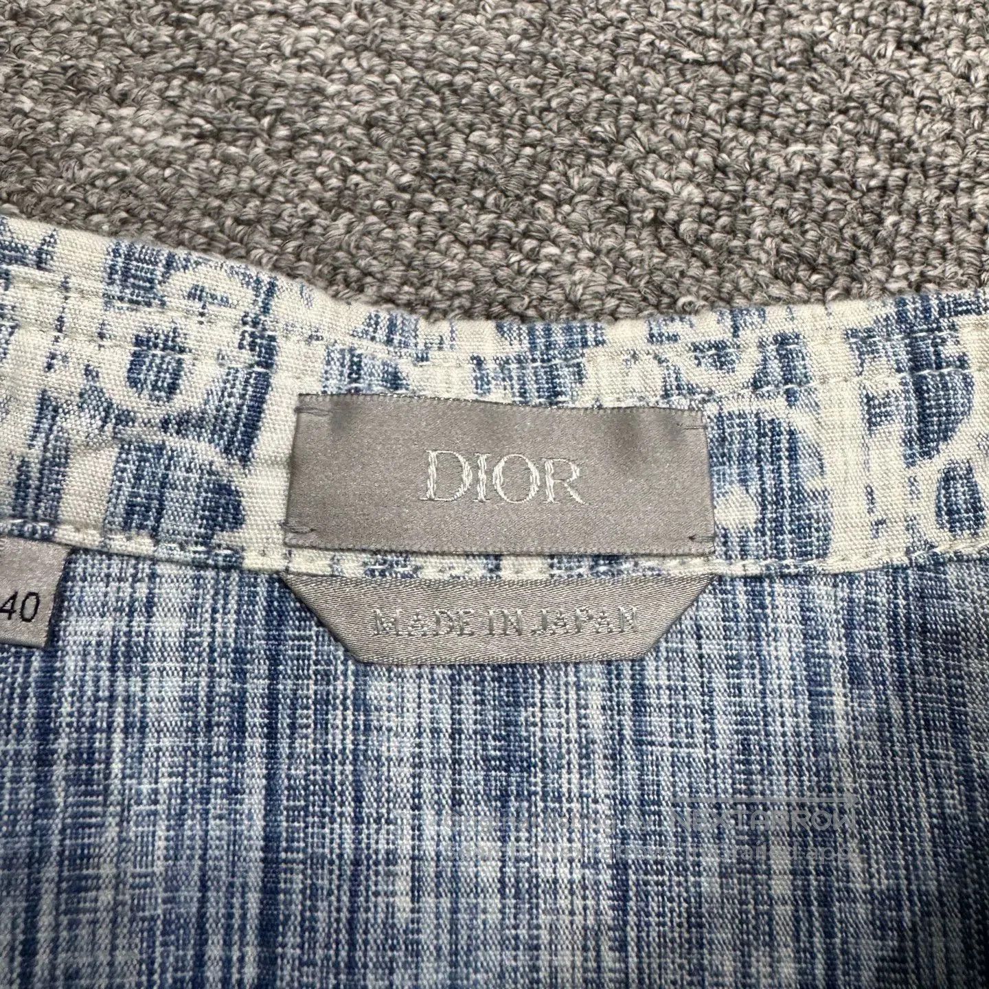 Dior Blue Patterned Long-Sleeve Button-Up Shirt. Size US M / EU 48-50 / 2 - 2 Thumbnail