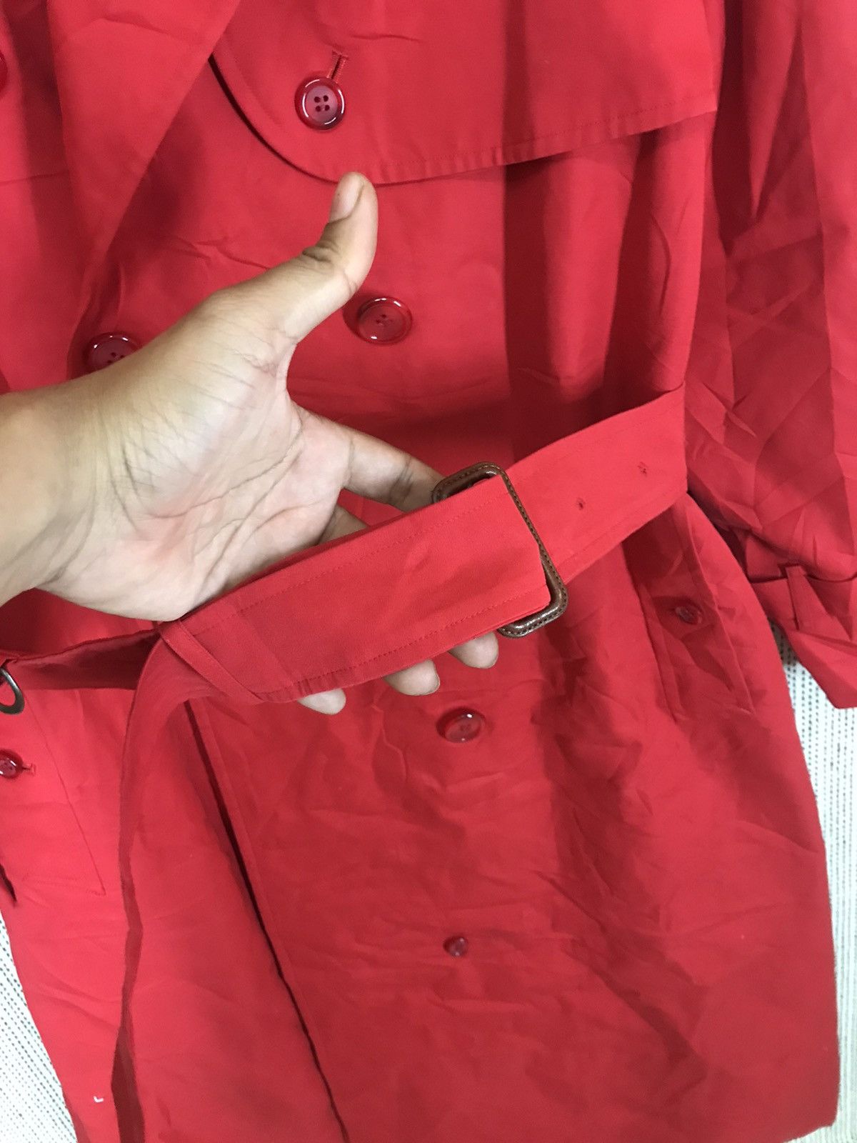 Burberry 🔥RARE COLOUR🔥BURBERRY TRENCH COAT RED NICE DESIGN Size US M / EU 48-50 / 2 - 10 Thumbnail