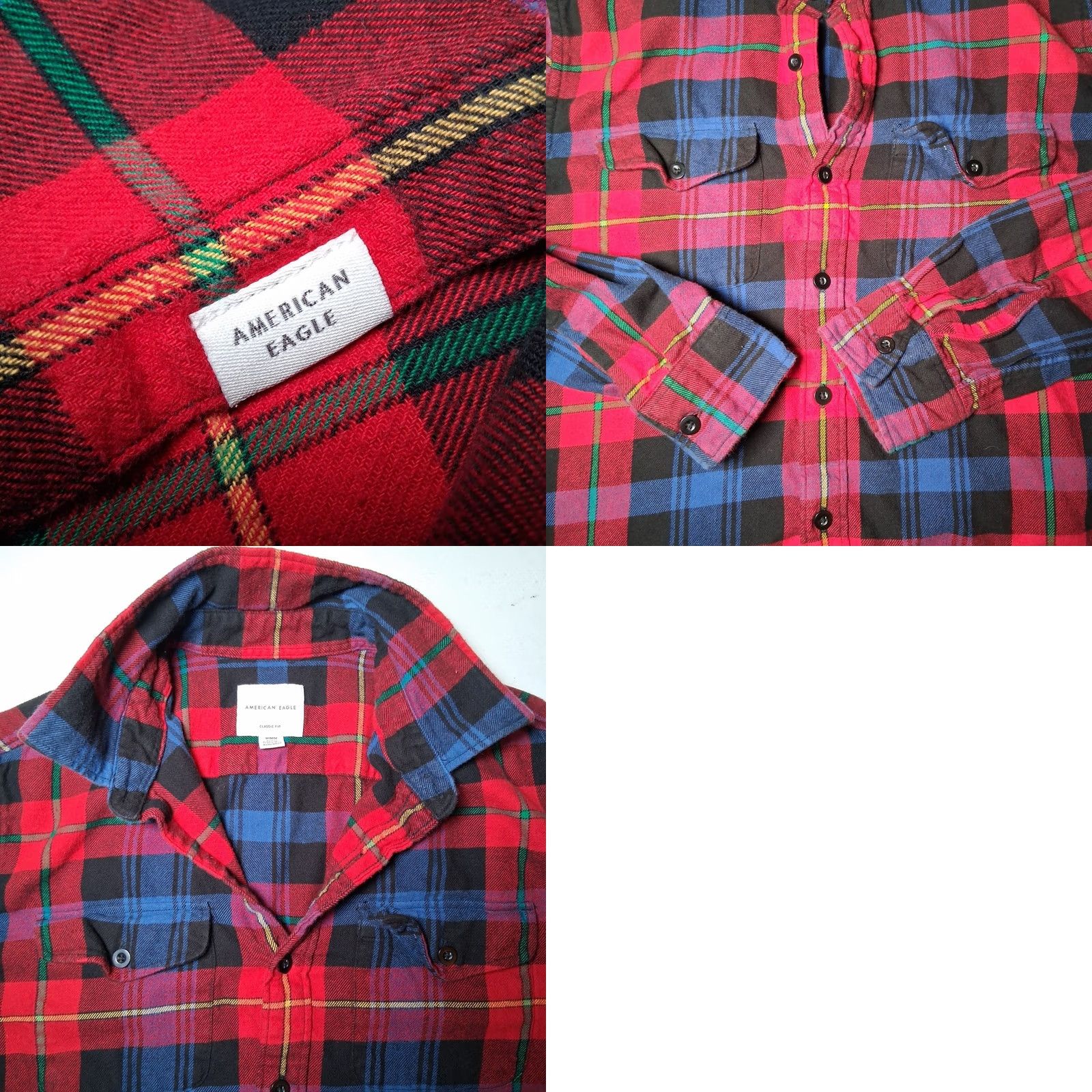 American Eagle Outfitters VINTAGE American Eagle Outfitters Shirt Flannel Button-Up Plaid Red Blue M Classic Fit Men Pocketed Casual Winter Fall Spring Size US M / EU 48-50 / 2 - 9 Thumbnail