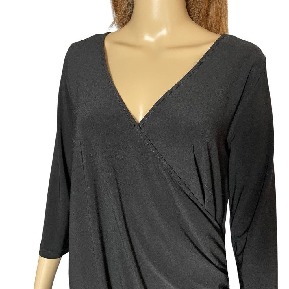 Other Clara Sunwoo V-Neck Side Gathered Side Black Dress Size L Size L / US 10 / IT 46 - 4 Thumbnail