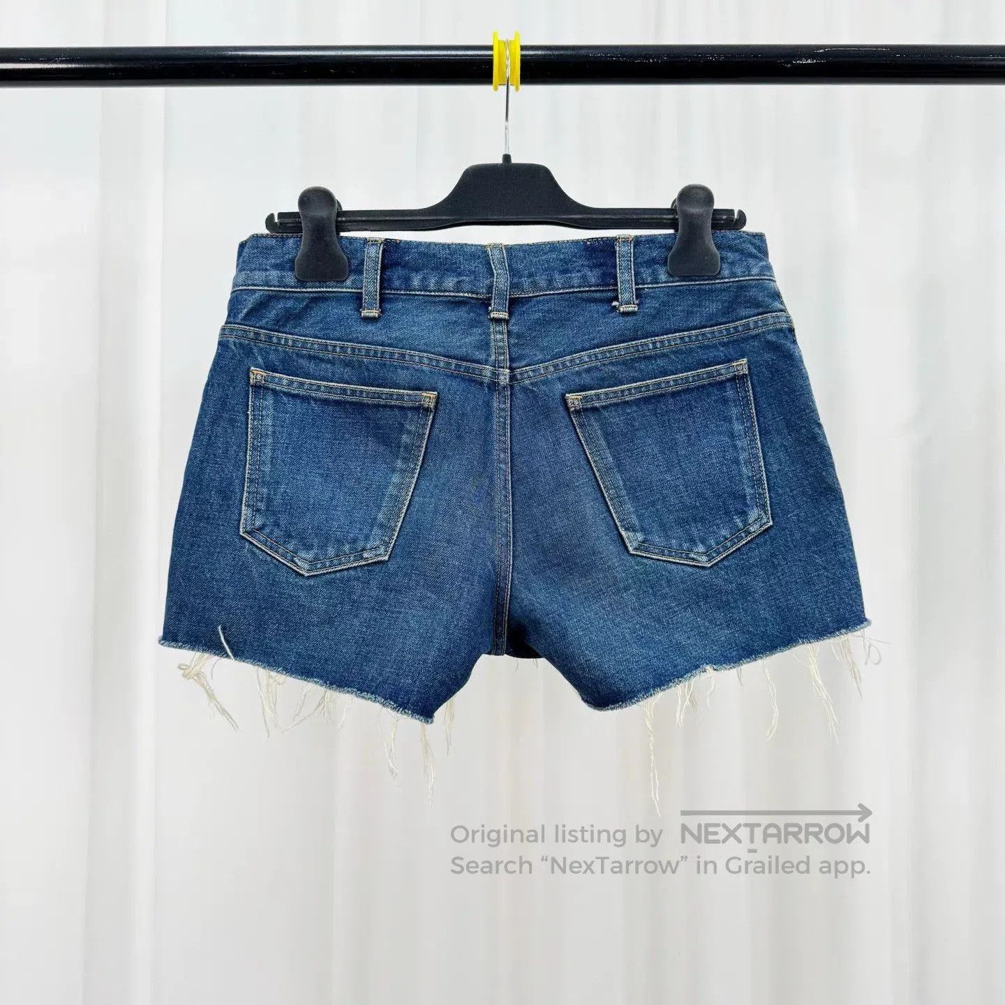 Celine Celine 2025 Triomphe Gold Buckle Denim Shorts. Size 27" / US 4 / IT 40 - 2 Thumbnail