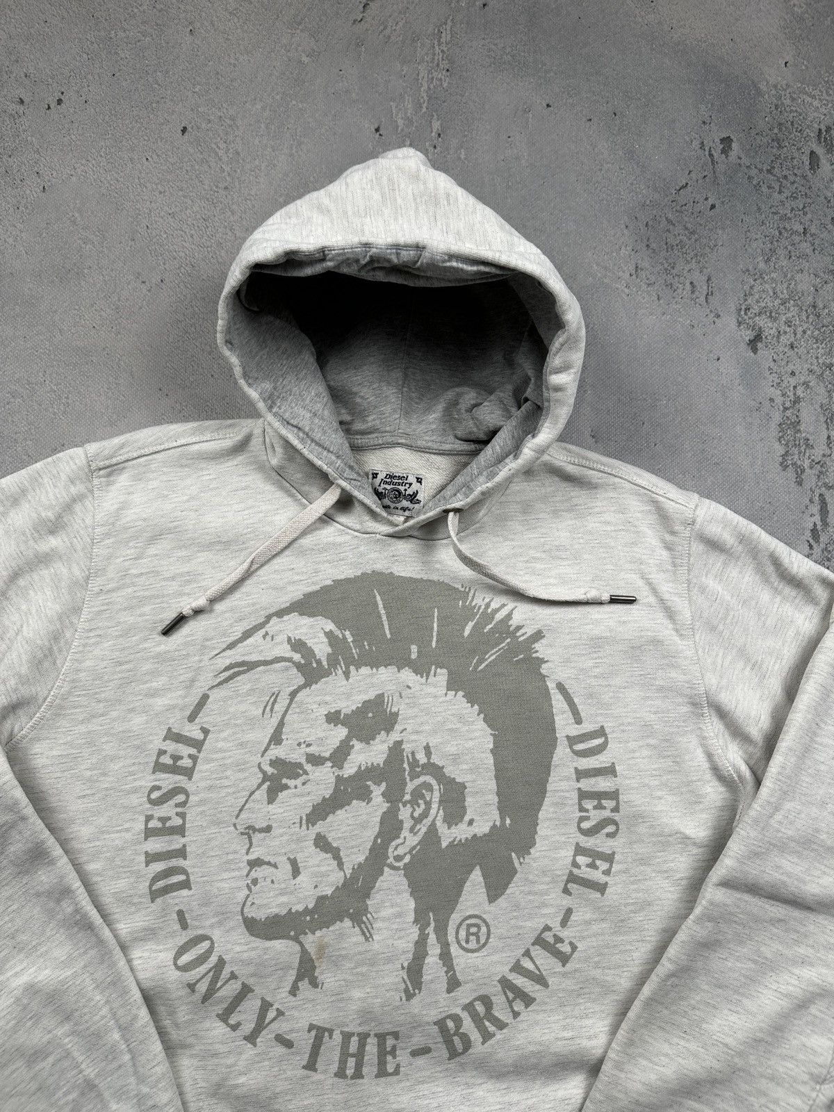 Diesel Vintage Diesel Only The Brave Hoodie Mohawk Big Logo Grey XL Size US L / EU 52-54 / 3 - 8 Thumbnail