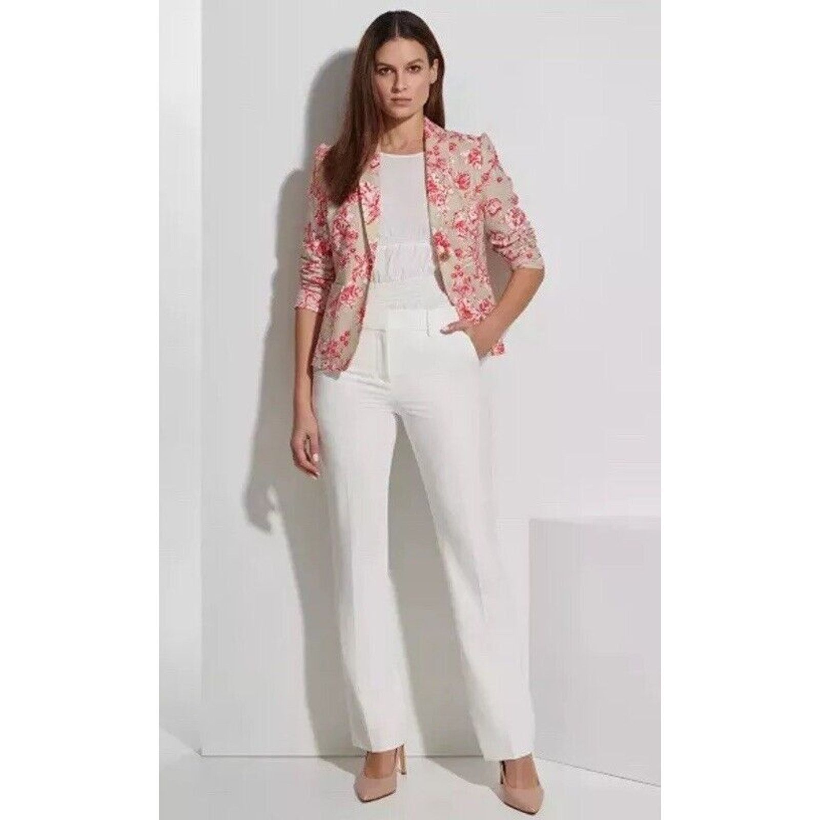 Tommy Hilfiger Tommy Hilfiger Ivory Suit Trousers Boot Leg Women’s Size 16 Size 38" / US 16 / IT 52 - 5 Thumbnail