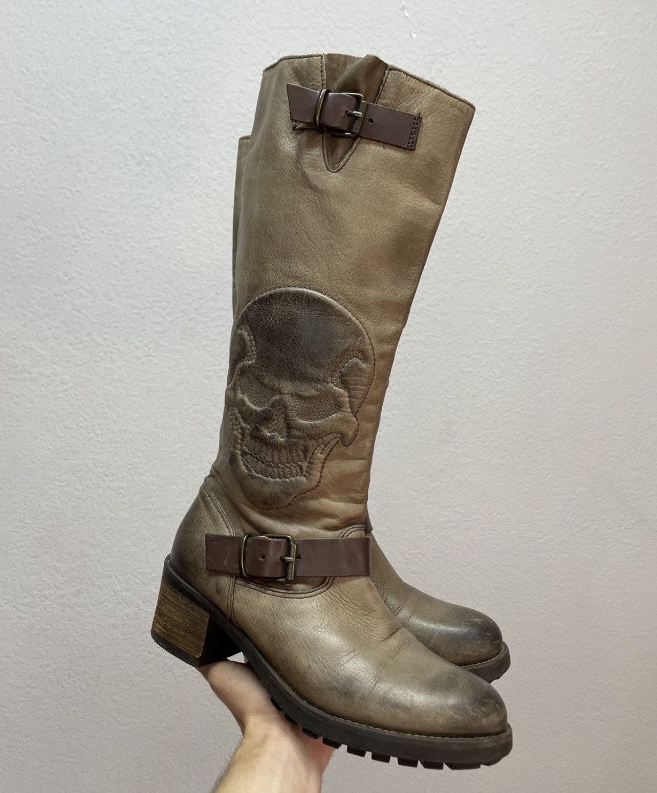 If Six Was Nine AS 98 Vibe Artisan Brown Leather Side Zip Ankle Biker Boots Size US 8 / IT 38 - 1 Thumbnail