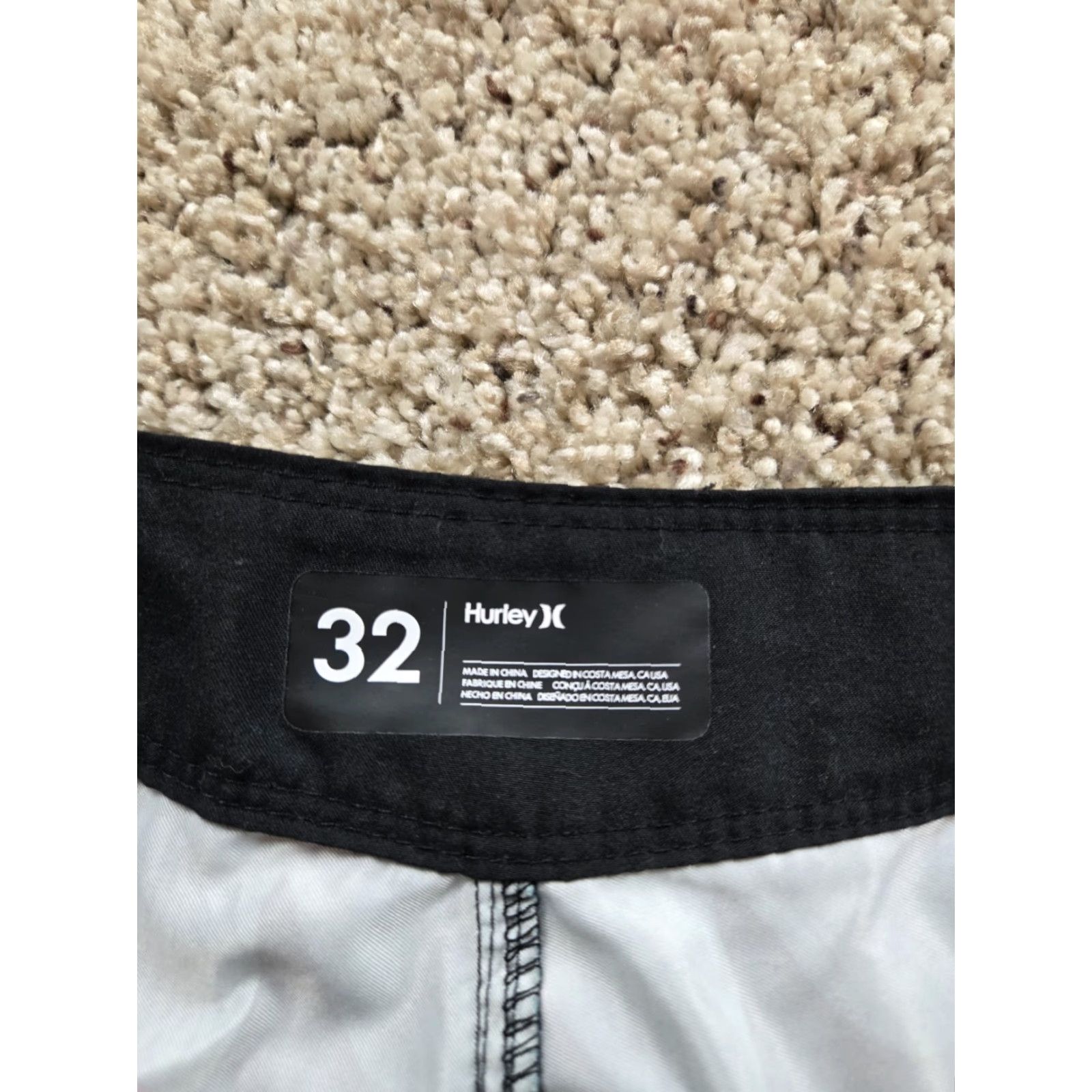 Hurley Hurley Board Shorts Mens 32 Black Floral Print Drawstring 8" Inseam Size US 32 / EU 48 - 3 Thumbnail