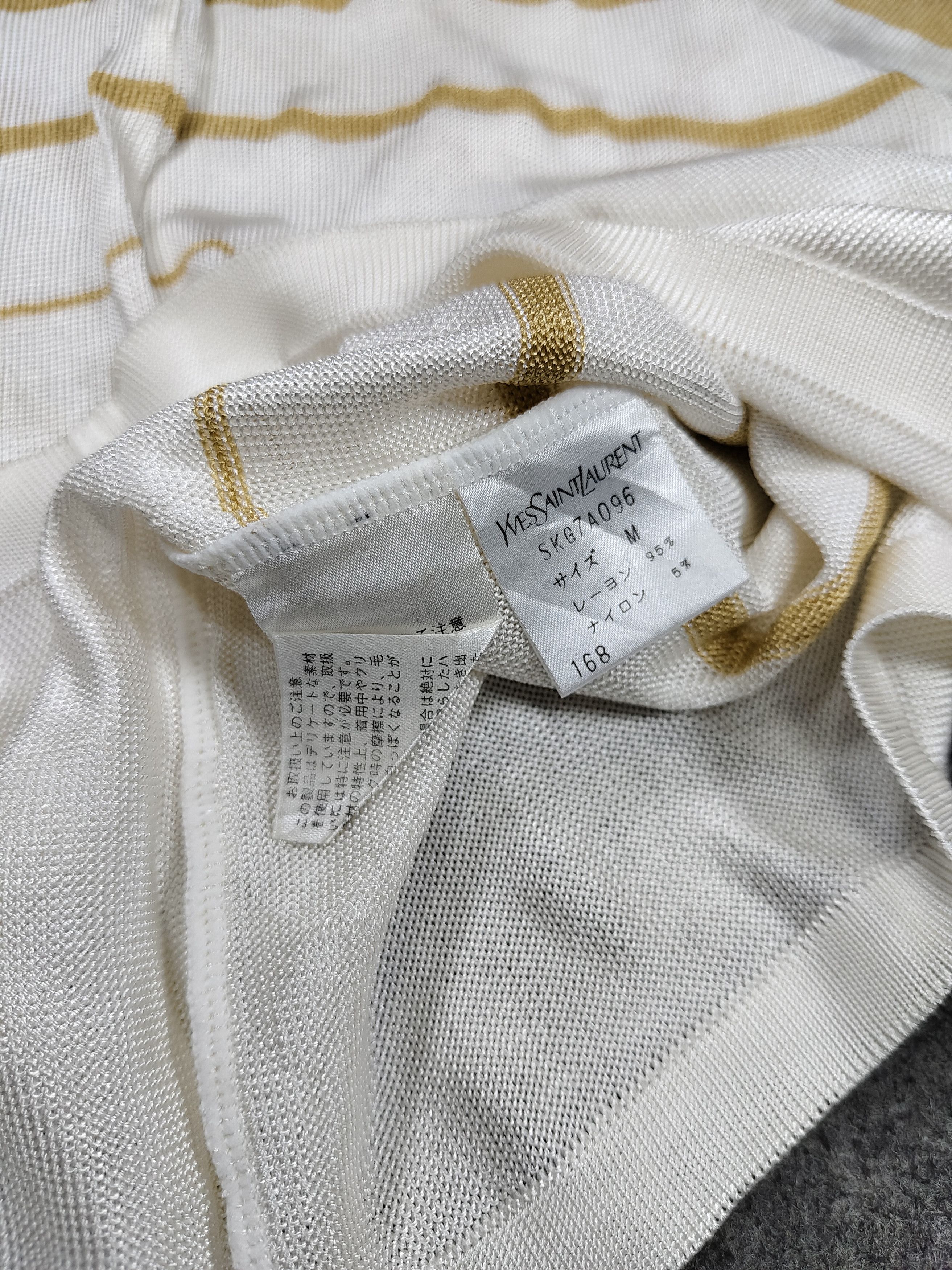 Yves Saint Laurent 80s Yves Saint Laurent Gold Striped Rayon Knitted Size M / US 6-8 / IT 42-44 - 8 Thumbnail