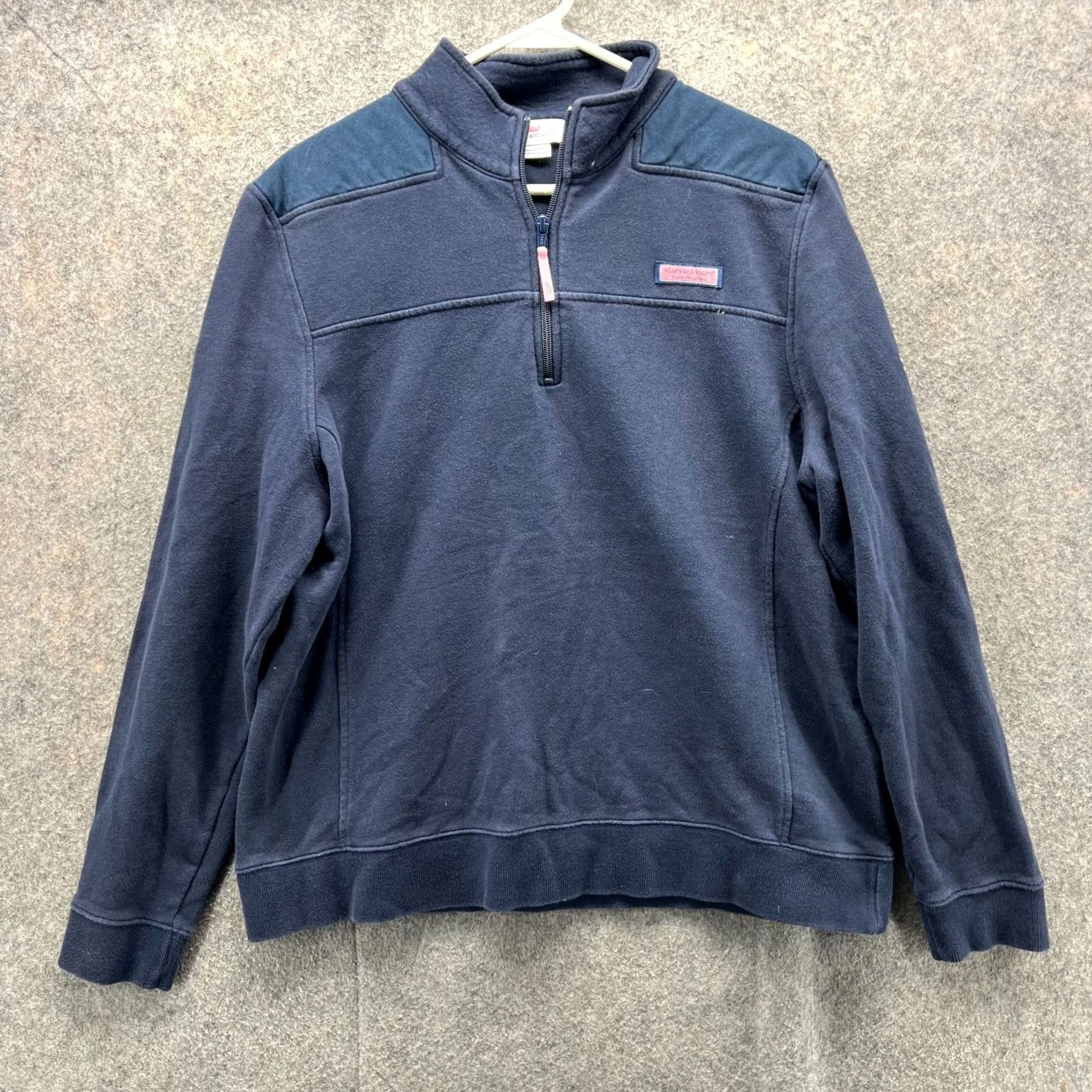 Vineyard Vines VINTAGE Vineyard Vines Sweater Womens XL Blue 1/4 Zip Mock Neck Pullover Shirt 1/4 Zip Regular Fit Crew Neck Boycott? Size XL / US 12-14 / IT 48-50 - 2 Thumbnail