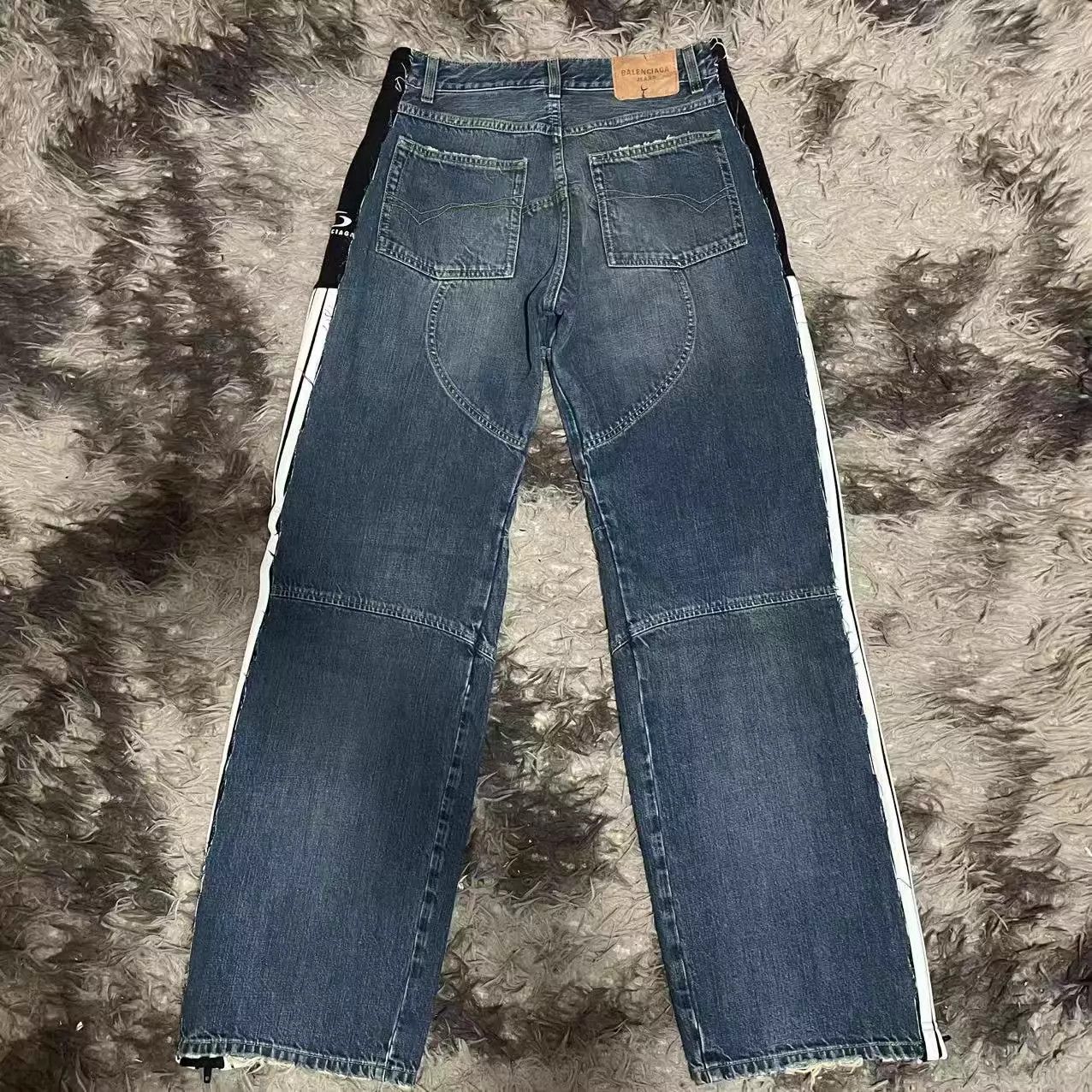 Balenciaga Balenciaga FW25 CUT-UP Blue Striped Distressed Denim Size US 27 - 2 Thumbnail