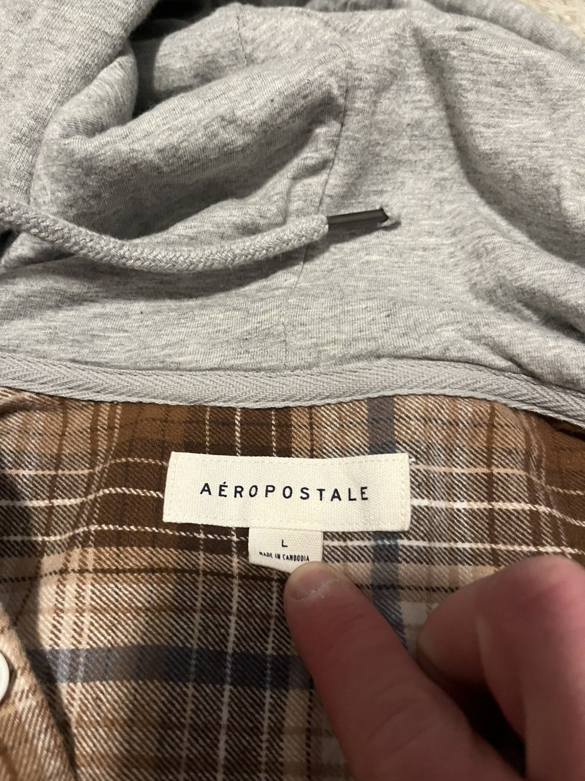 Aeropostale Aeropostale Hooded Flannel Size US L / EU 52-54 / 3 - 2 Thumbnail