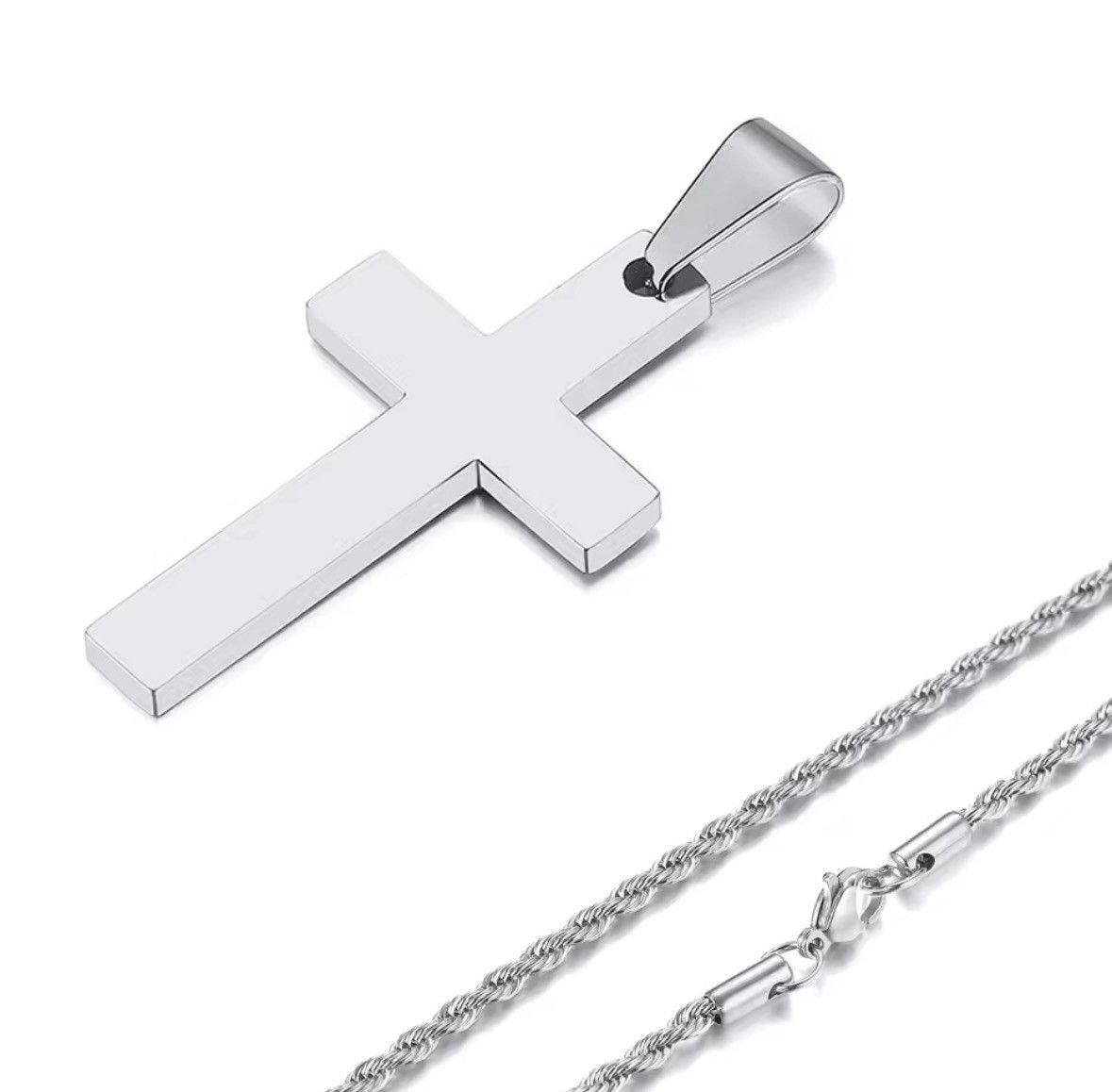 Other Anti Allergy Stainless Steel Plain Cross Pendant with Rope Size ONE SIZE - 1 Thumbnail