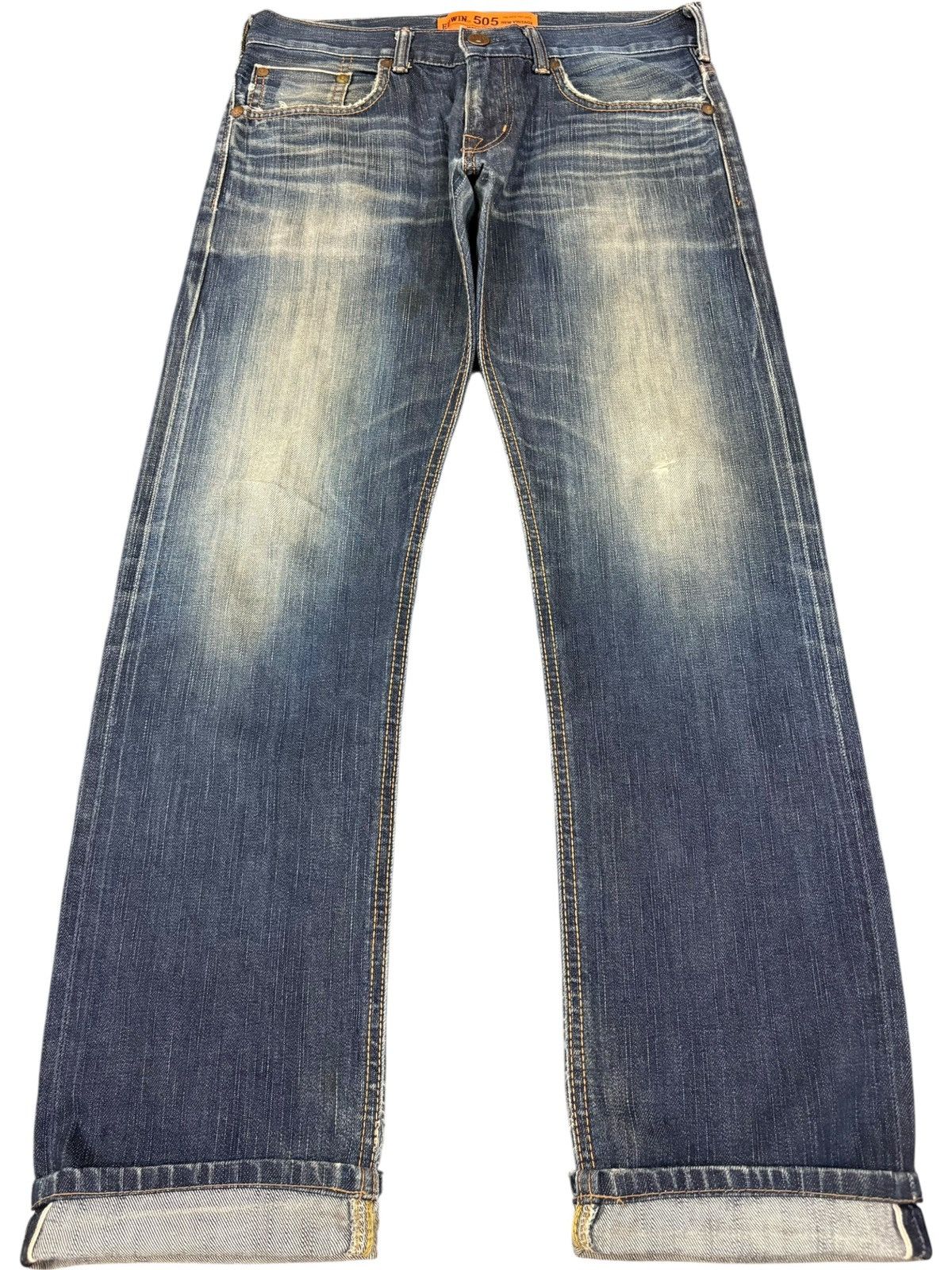 Edwin New Vintage Edwin 505 Selvedge Mud Wash Buckle Back Jeans Size US 30 / EU 46 - 1 Thumbnail