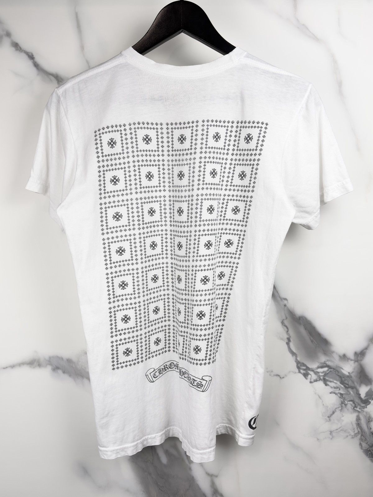 Chrome Hearts Chrome Hearts Vintage Plus Cross Square Logo Tshirt White Size US S / EU 44-46 / 1 - 1 Thumbnail