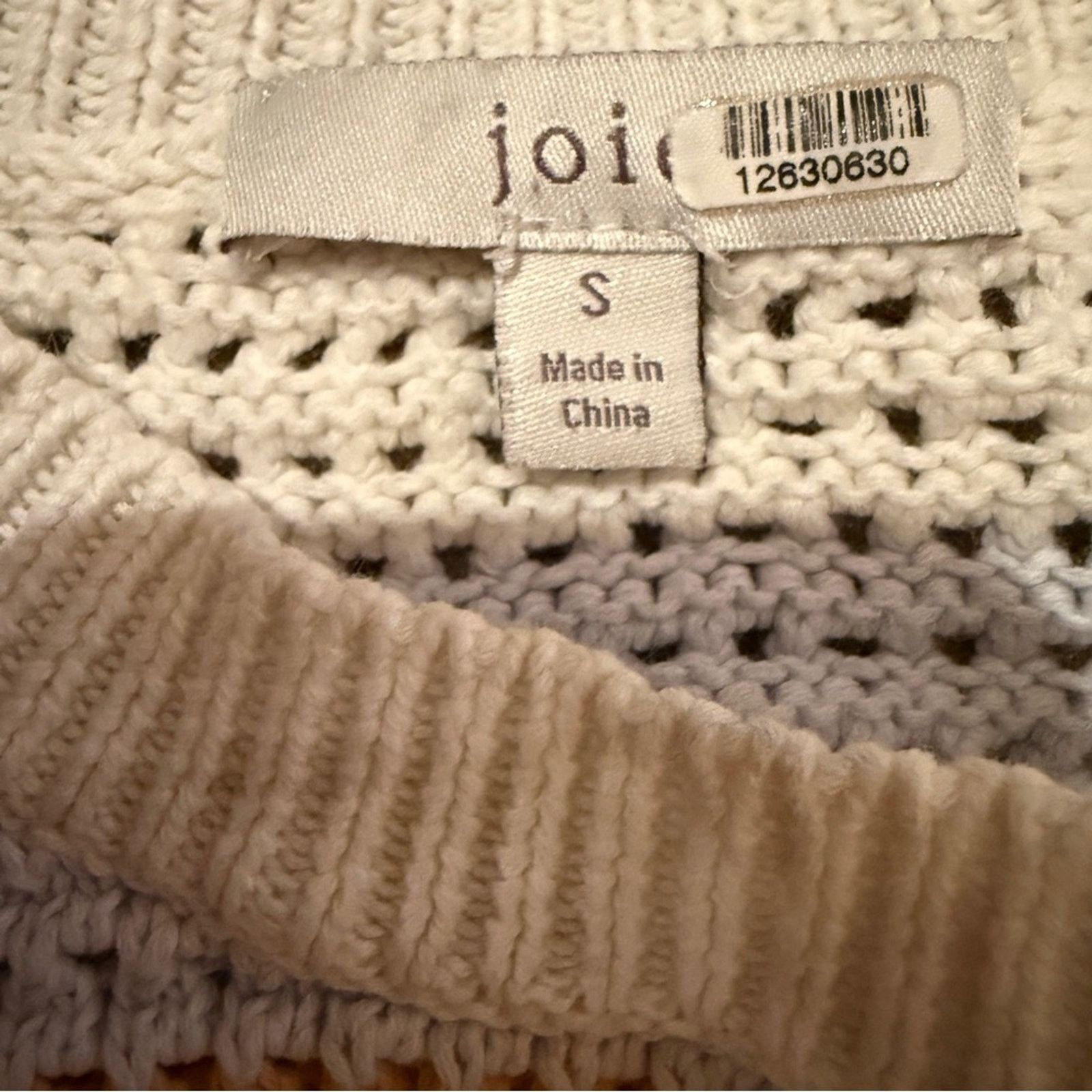 Joie oie Diza White Multicolor Striped Open Knit Cropped Sweater Size S / US 4 / IT 40 - 5 Thumbnail