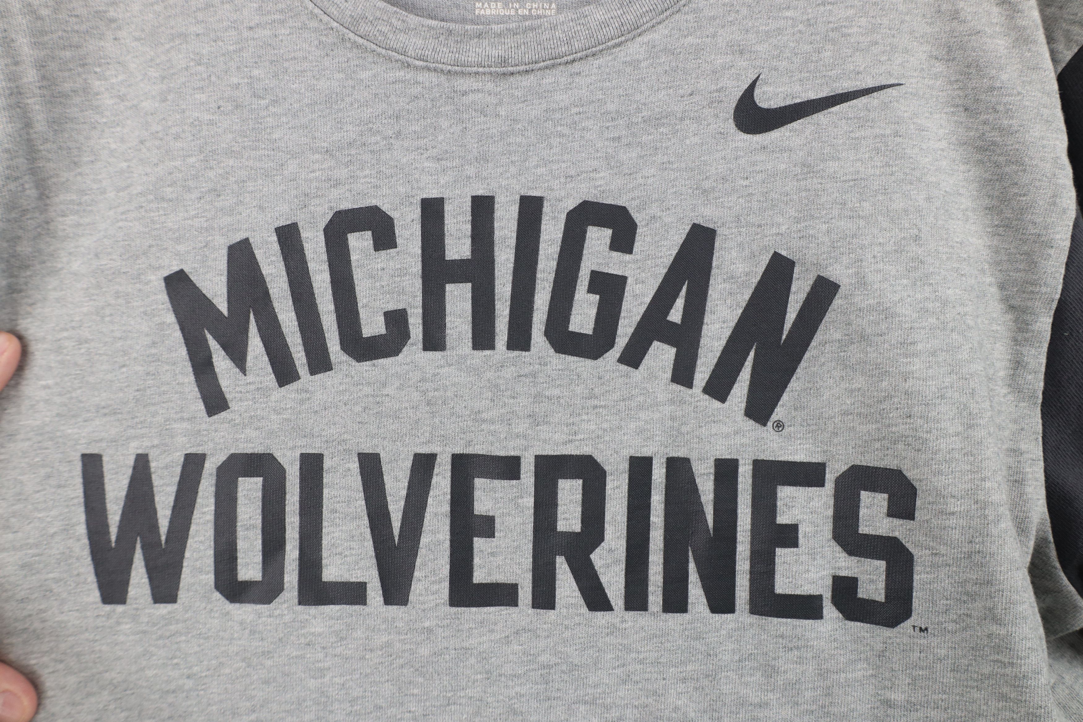 Nike Nike University of Michigan Raglan Long Sleeve T-Shirt Size US L / EU 52-54 / 3 - 4 Thumbnail