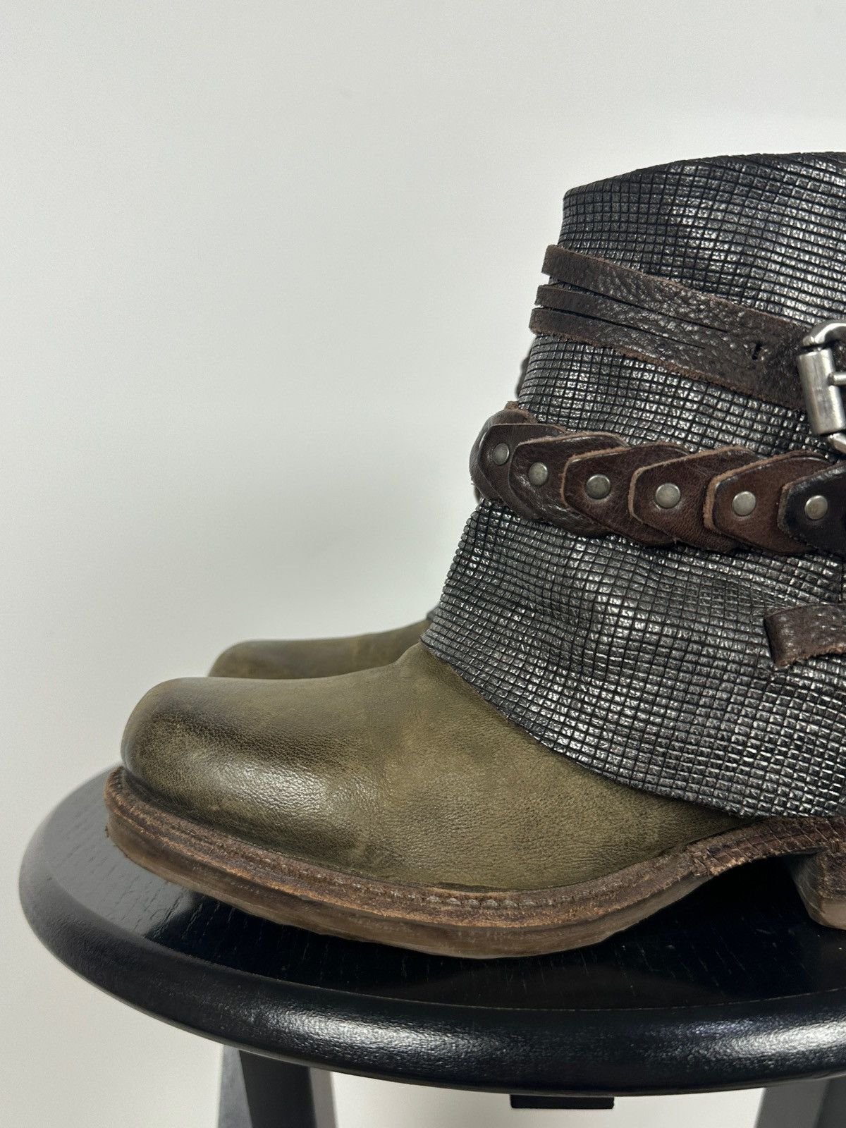 A.S.98 A.S.98. Airstep Leather Biker Ankle Studded Strap Boots Size US 6 / IT 36 - 16 Thumbnail