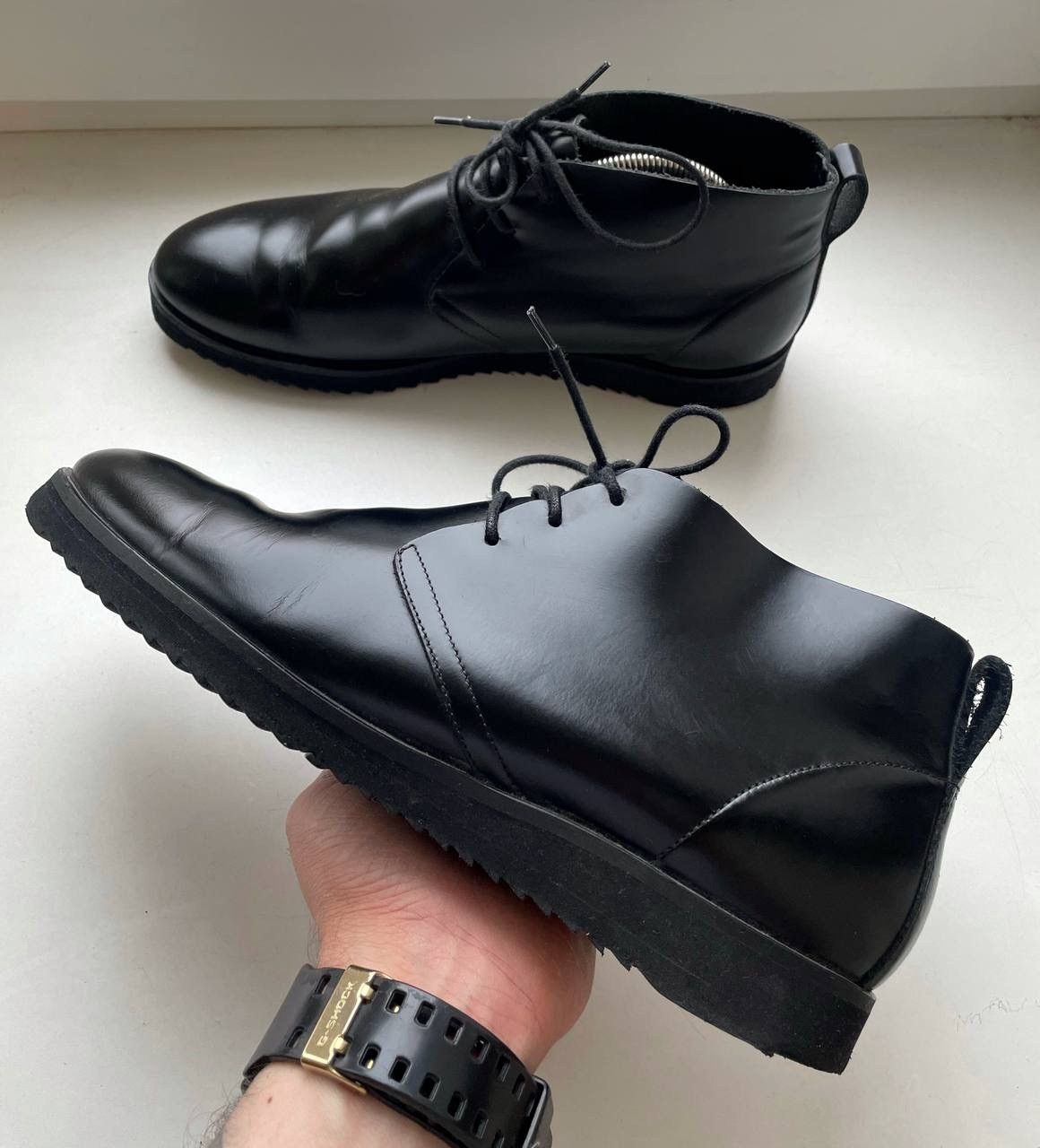 Cos COS Men Black Leather Chukka Boots Classic Shoes Size 42 Size US 9 / EU 42 - 1 Thumbnail