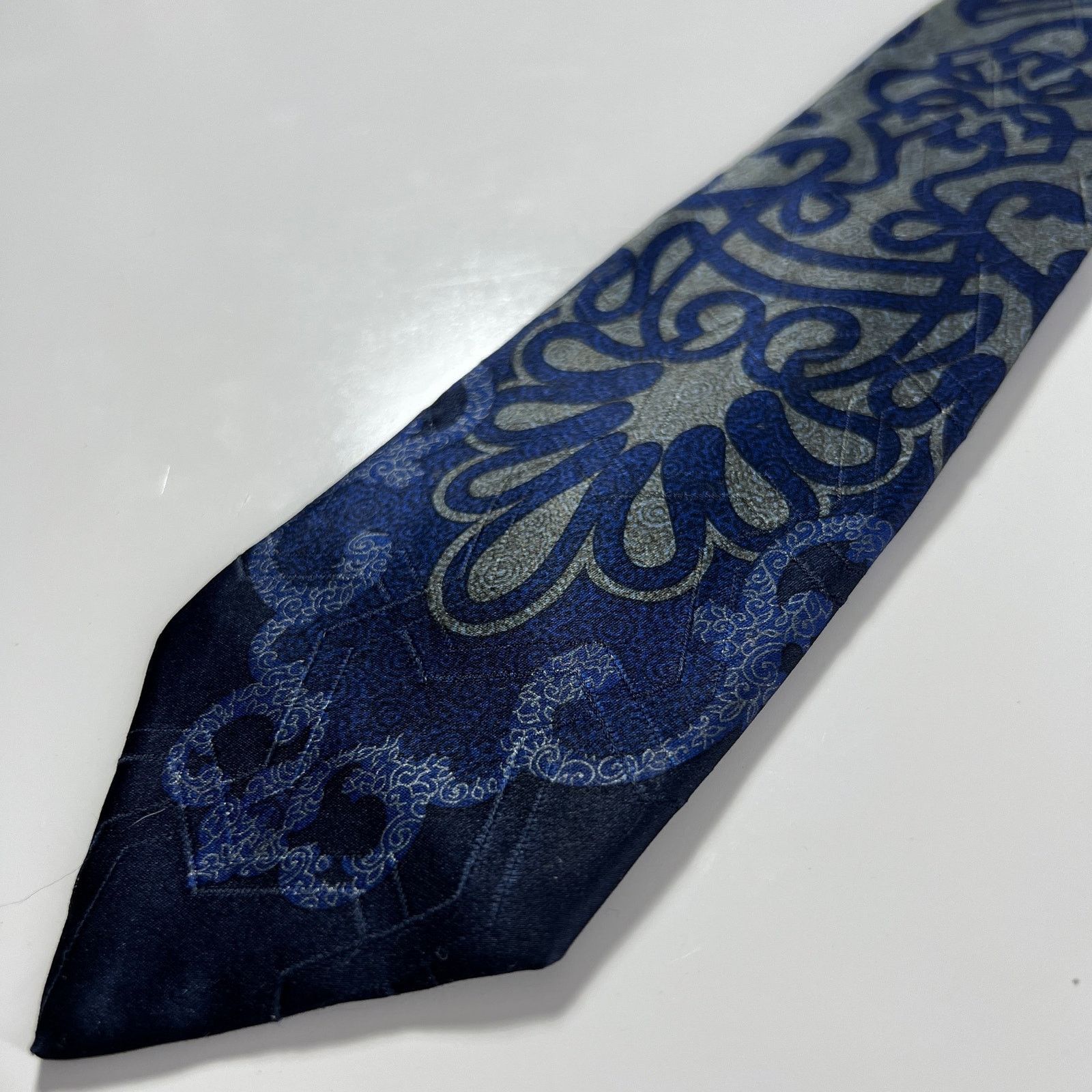 Gianfranco Ferre Gianfranco Ferre Men's Italy Tie Blue Gray 100% Silk Necktie Size ONE SIZE - 6 Thumbnail
