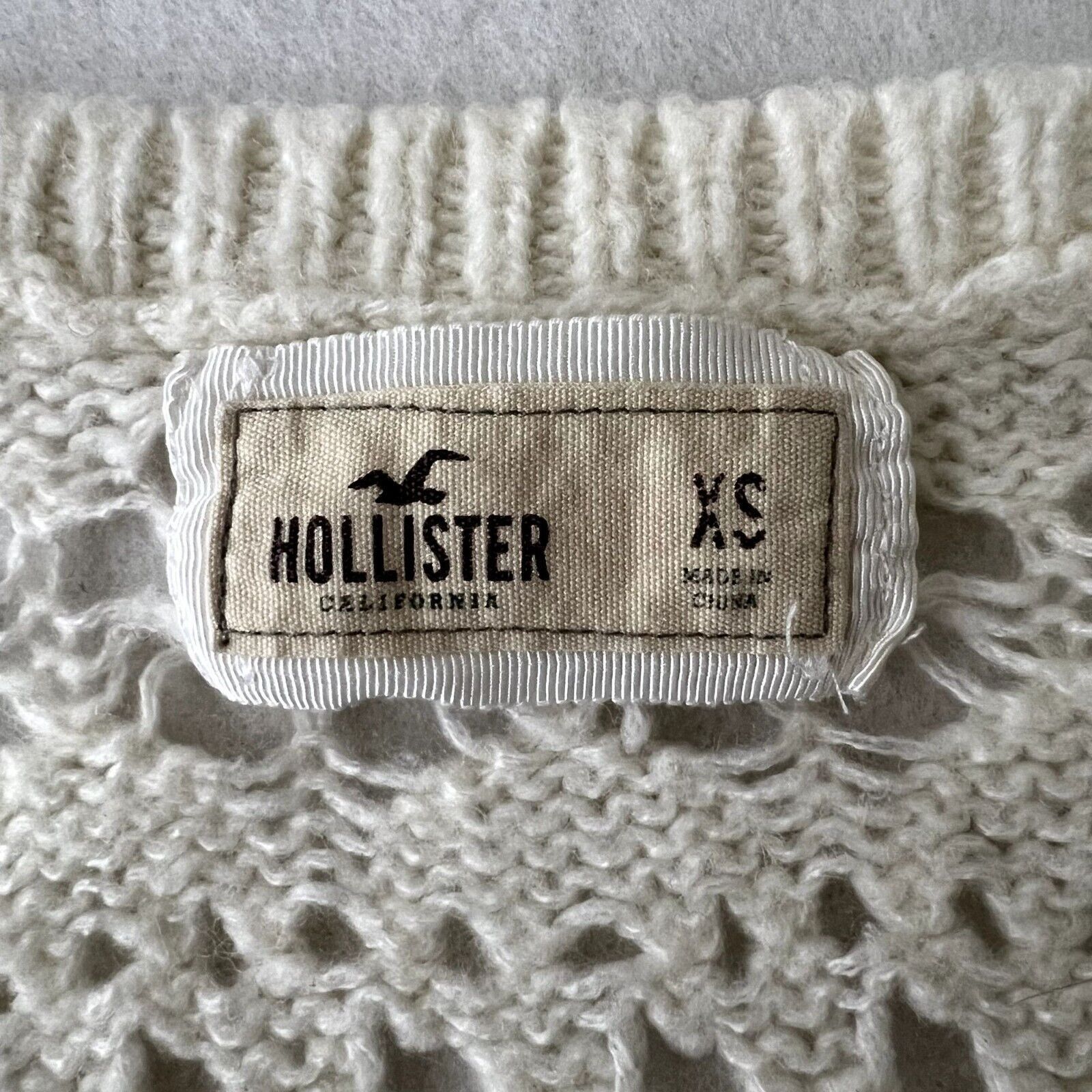 Hollister Hollister Wool Cream Knitted Crewneck Sweater Size XS / US 0-2 / IT 36-38 - 6 Thumbnail