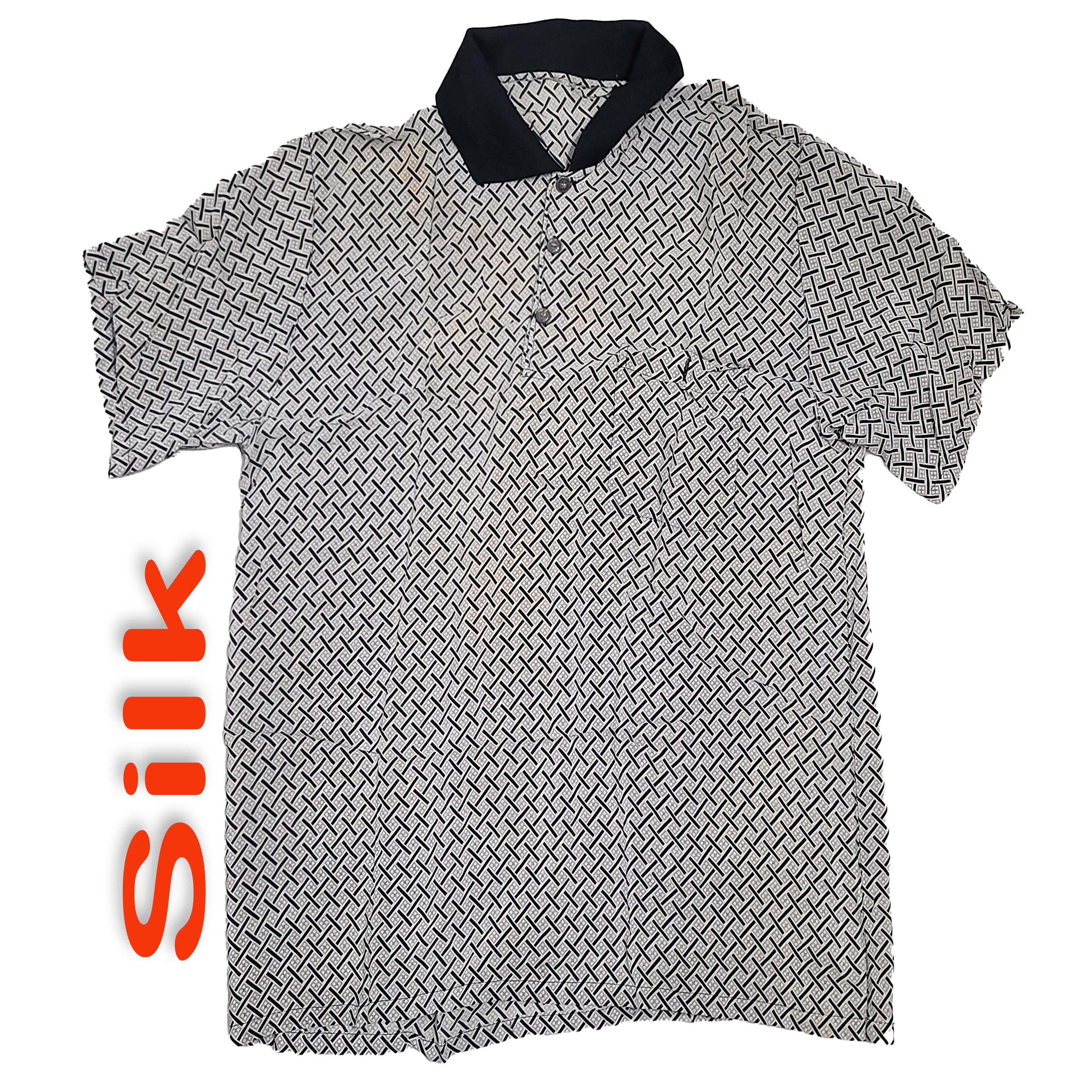 Other Men's 100% Silk Size L Short Sleeve Top Polo Shirt SEM004 Size US L / EU 52-54 / 3 - 1 Thumbnail