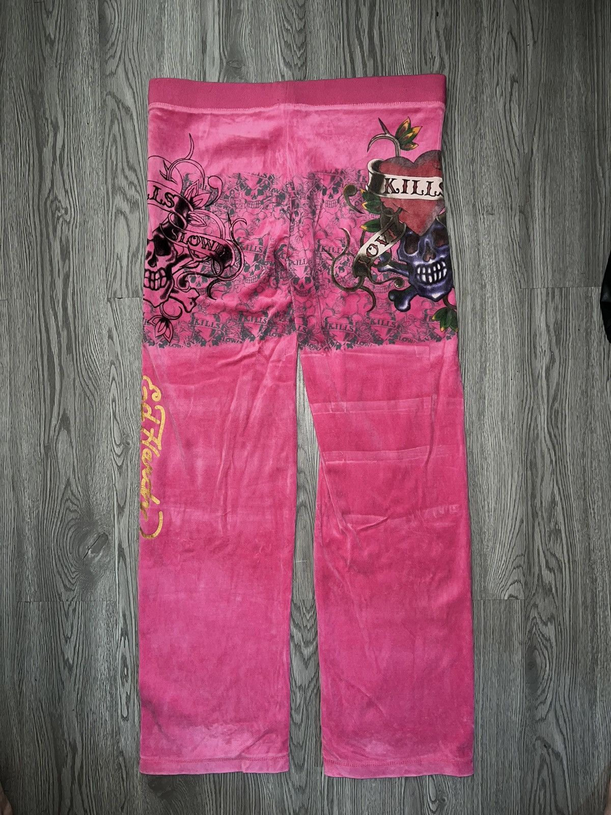 Ed Hardy Ed Hardy velvet skull sweatpants 💗☠️ Size 28" / US 6 / IT 42 - 6 Thumbnail