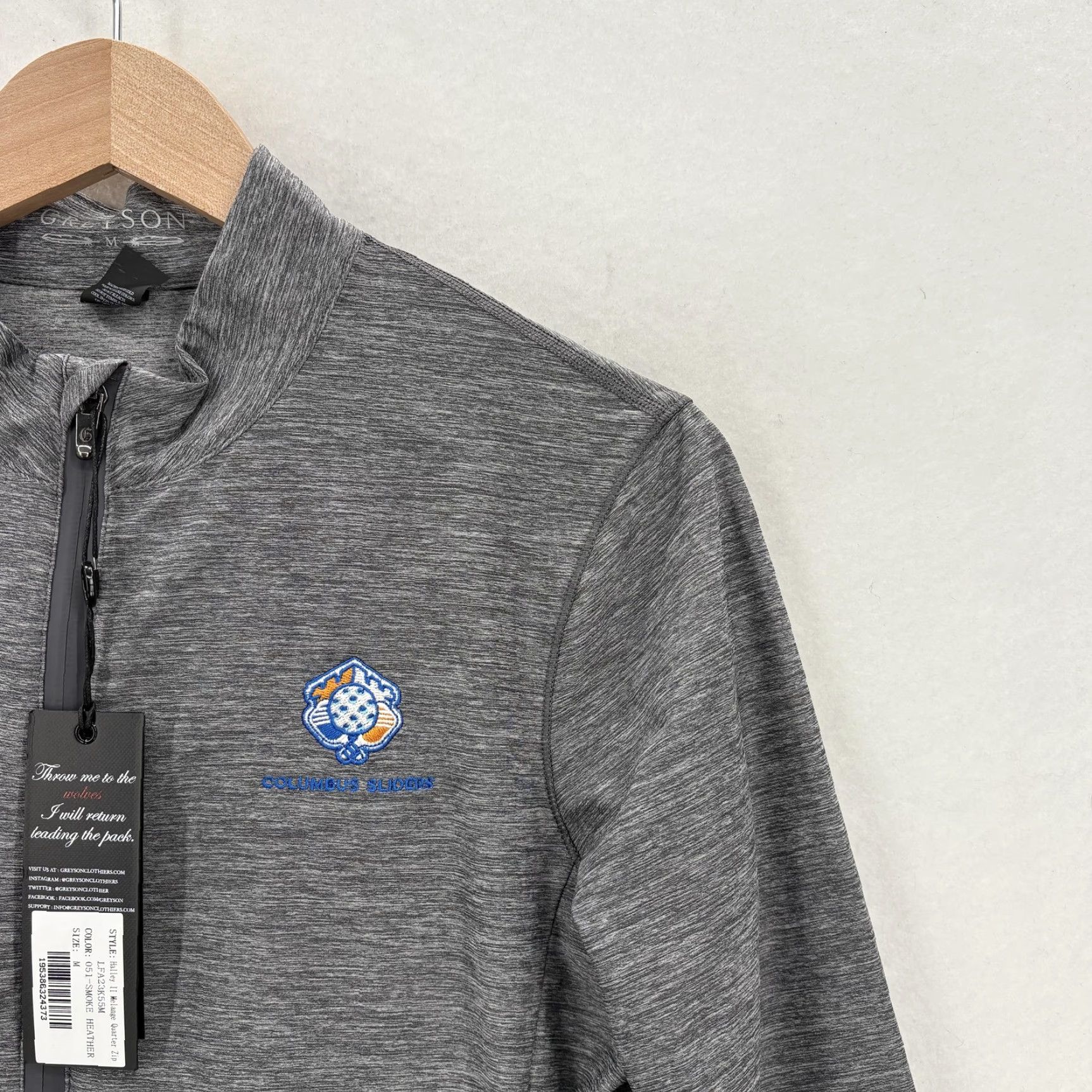 Vintage Greyson Halley II Melange Pullover Womens M Gray Quarter Zip Golf Florida Shirt Size M / US 6-8 / IT 42-44 - 2 Thumbnail