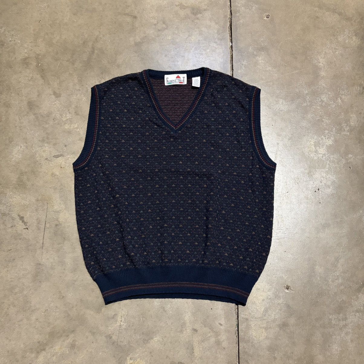 Florence Tricot Vintage Florence Tricot Wool Sweater Vest Preppy 90s Italy Size US XL / EU 56 / 4 - 1 Thumbnail