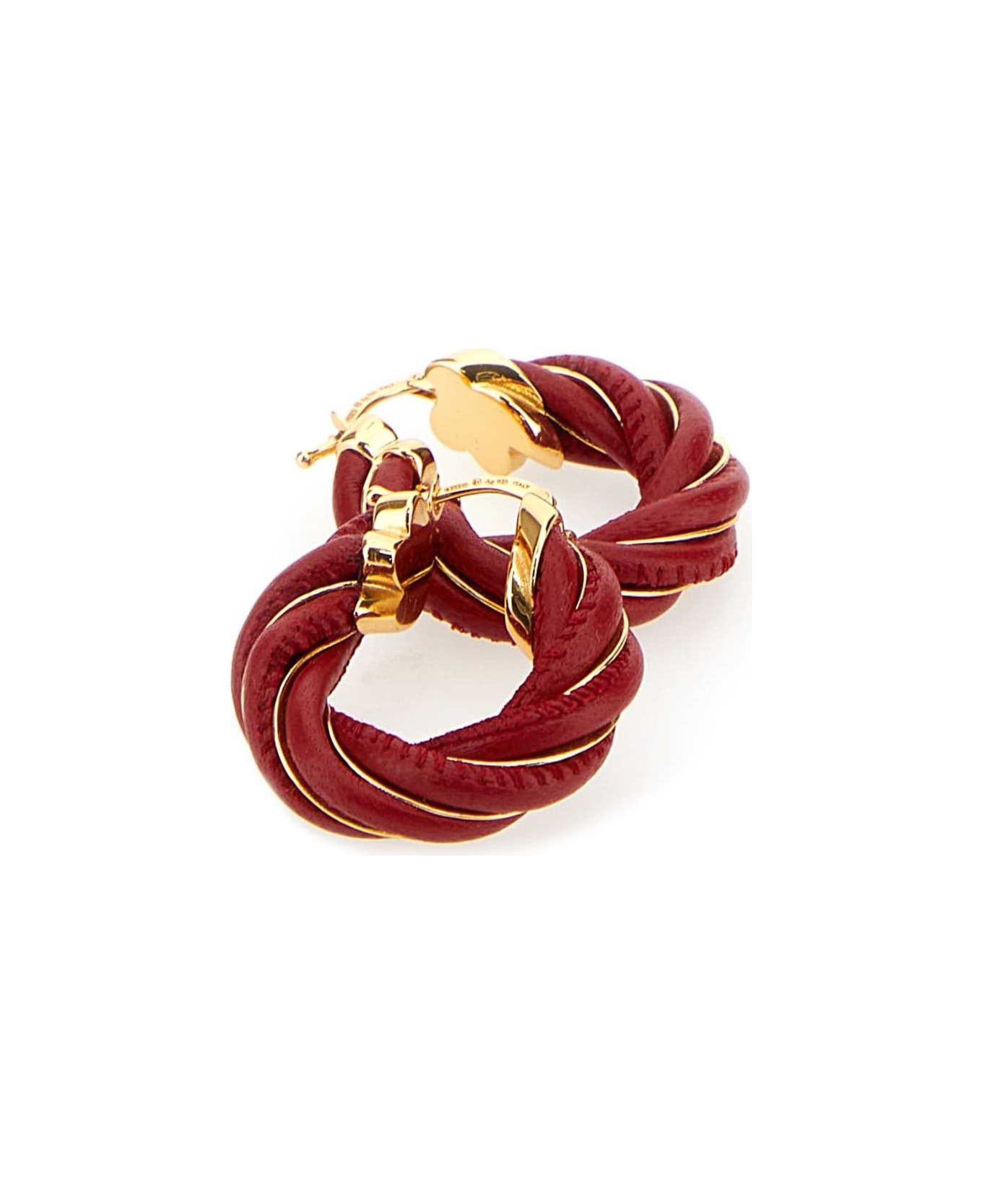 Bottega Veneta o1w1db10525 Size: OS / Twist Hoop Earrings in Red Size ONE SIZE - 2 Thumbnail