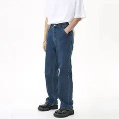Japanese Brand Kei Dark blue wide-leg loose straight-leg floor-length jeans Size US 32 / EU 48 - 6 Thumbnail
