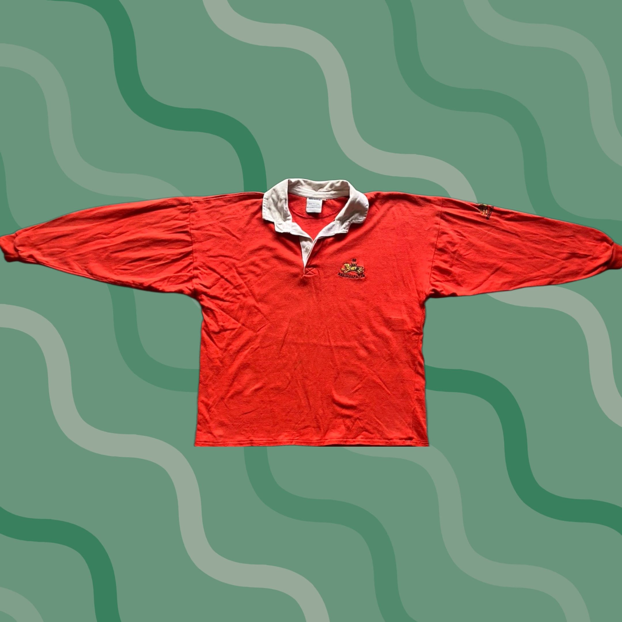 Vintage Moette Rugby Style Shirt Men’s XL Long Sleeve Polo Orange Flaws Wear Seringapatam Size US XL / EU 56 / 4 - 1 Thumbnail