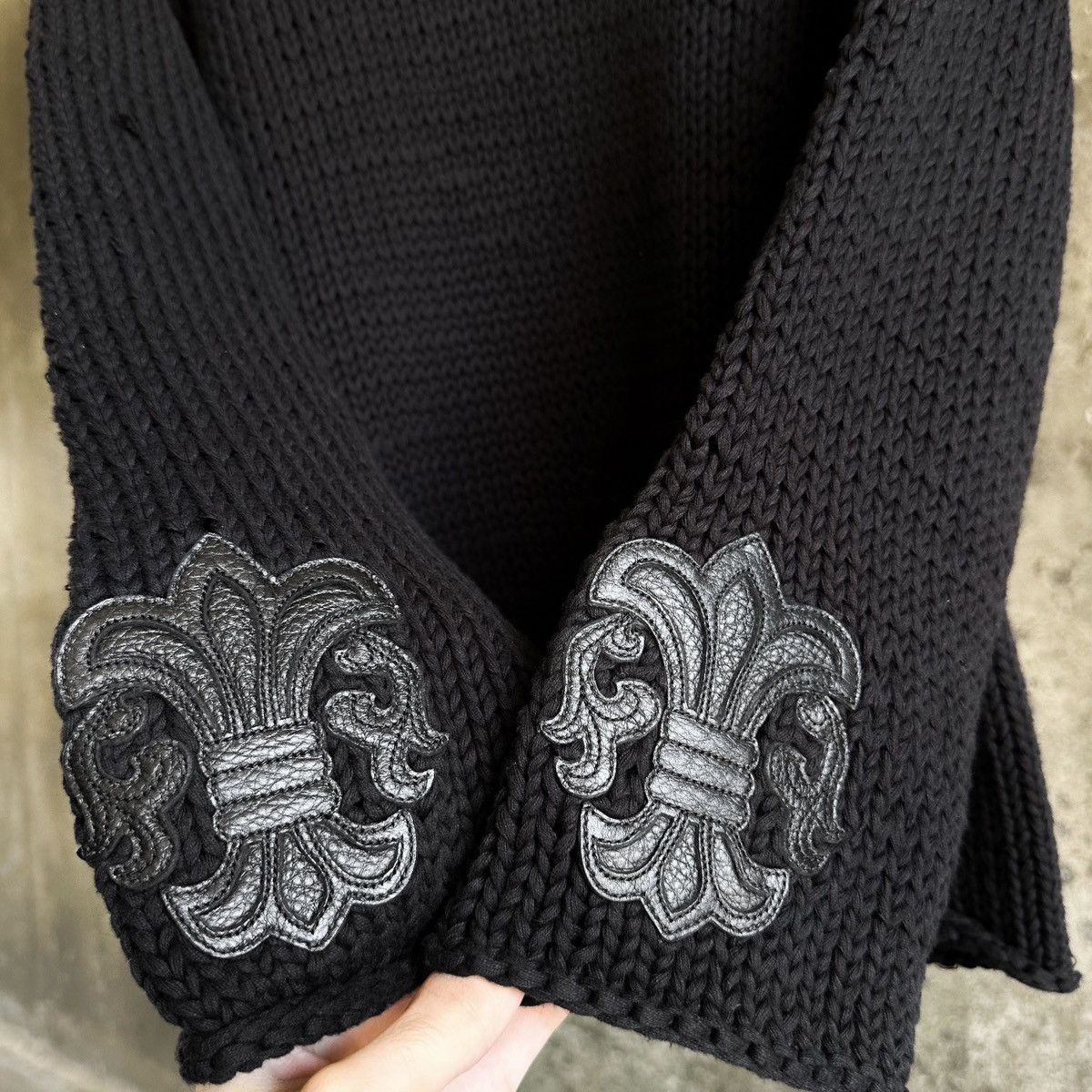 Chrome Hearts 2000’s Fleur Cross Patch Roll Neck Heavy Knit Sweater Size US M / EU 48-50 / 2 - 4 Thumbnail