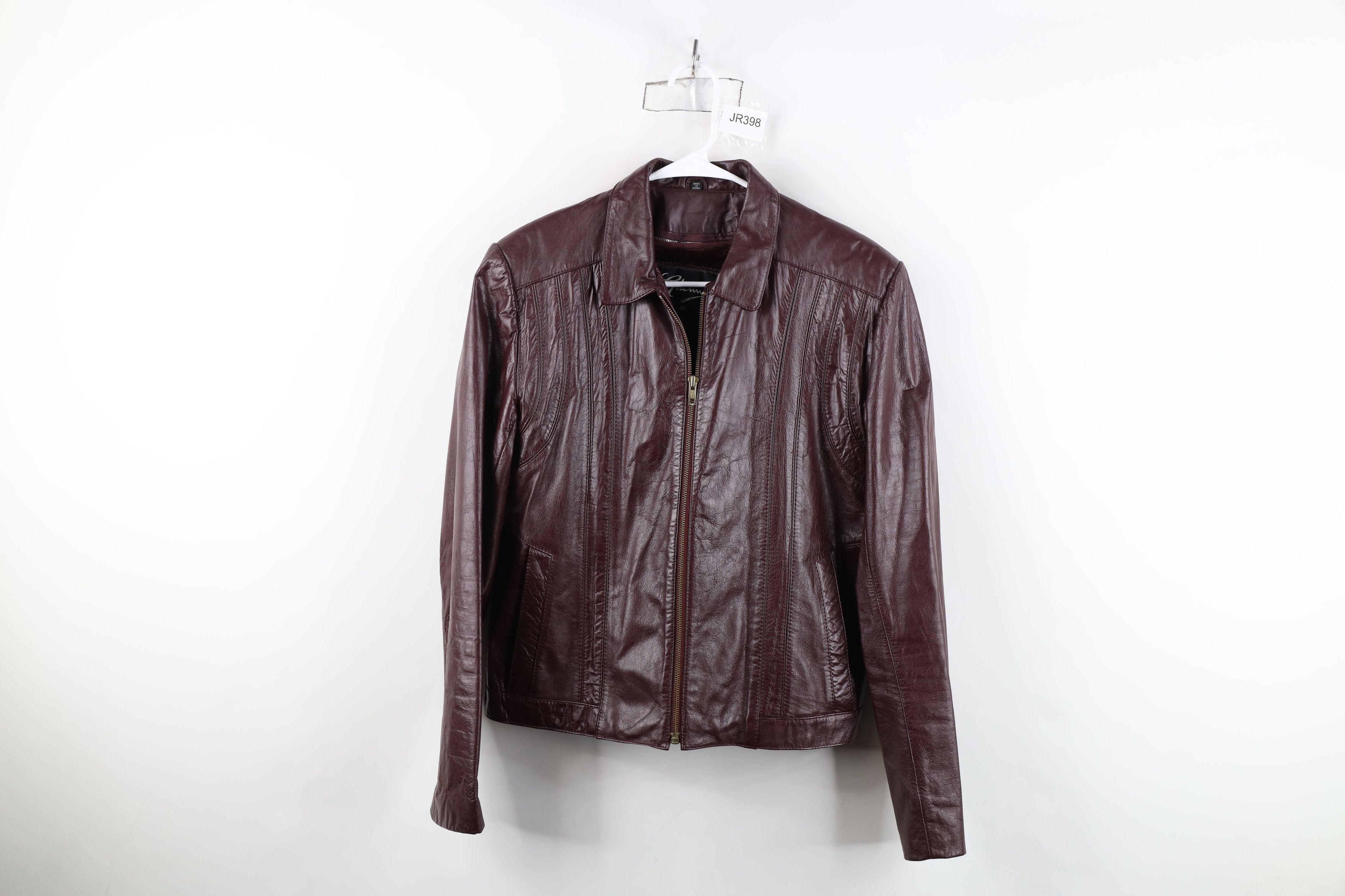 Vintage Vintage 80s 90s Streetwear Full Zip Jacket Oxblood Red Size S / US 4 / IT 40 - 1 Thumbnail