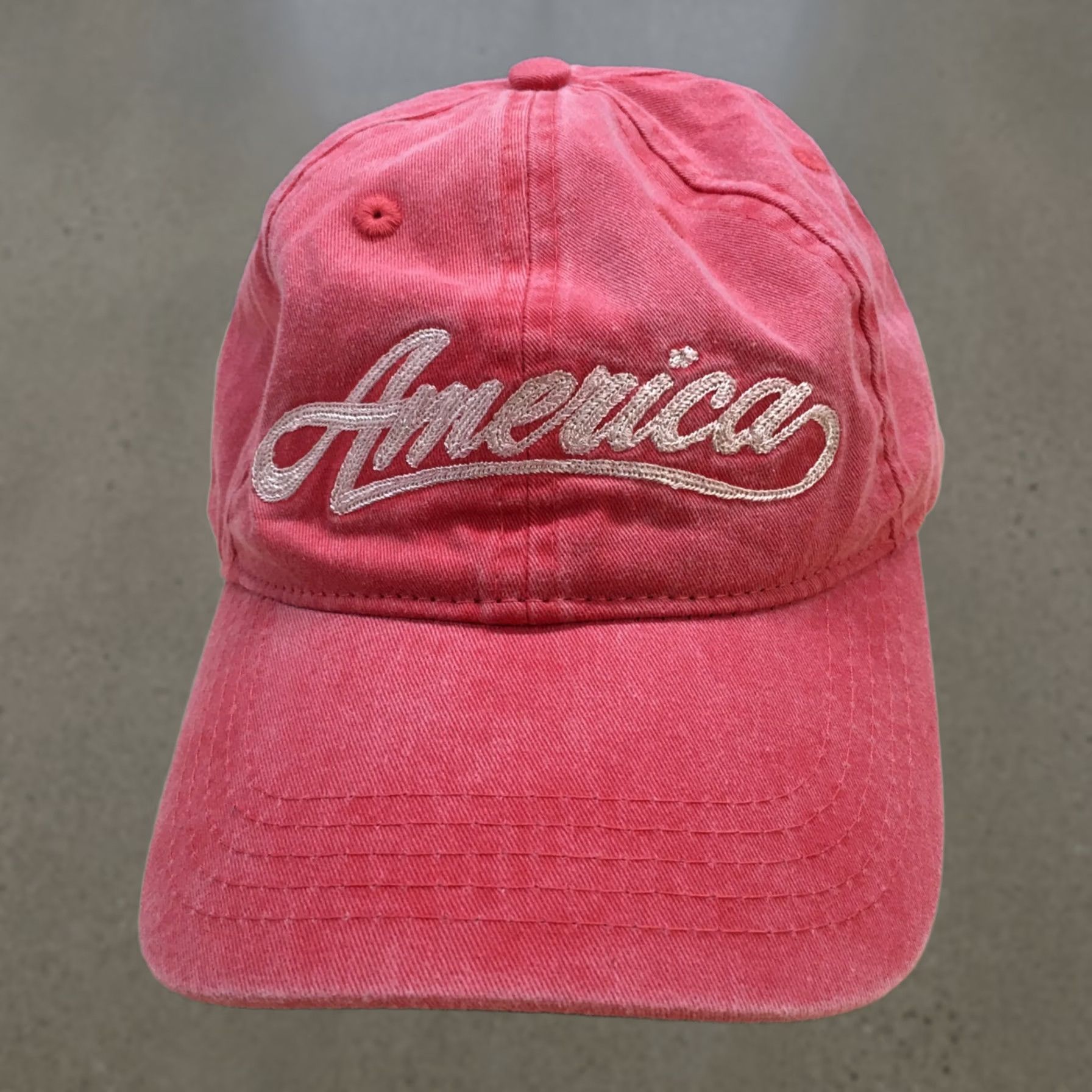 Logo 7 America 76 Baseball Cap Hat Mens Red OS Adjustable Curved Brim Embroidered Logo Size ONE SIZE - 1 Thumbnail