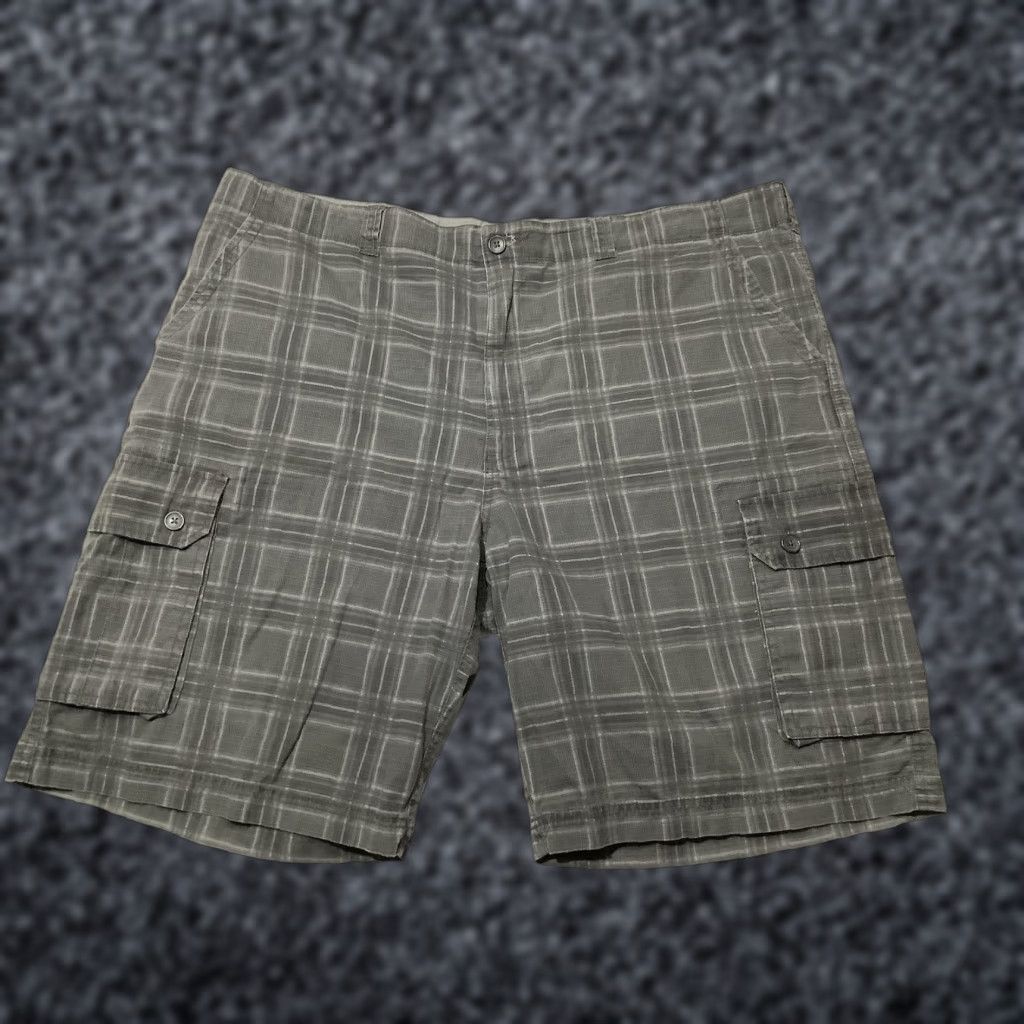 Vintage True Nation Cargo Shorts Mens 46 Gray Plaid Cotton Lightweight Pockets Casual Size US 30 / EU 46 - 1 Thumbnail
