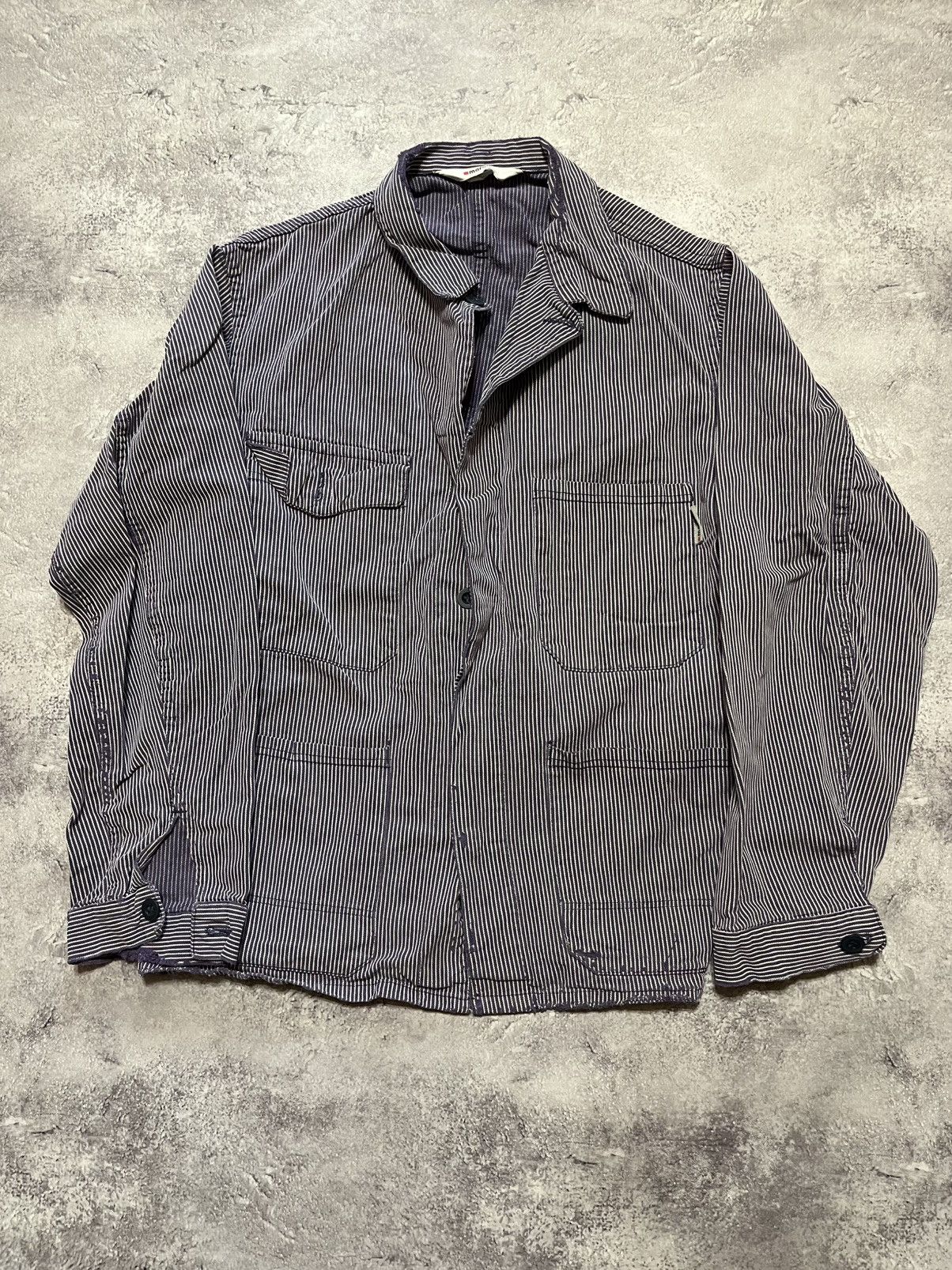 Vintage VINTAGE Marsum Hickory Stripe Chore Coat Work Jacket Size US M / EU 48-50 / 2 - 1 Thumbnail