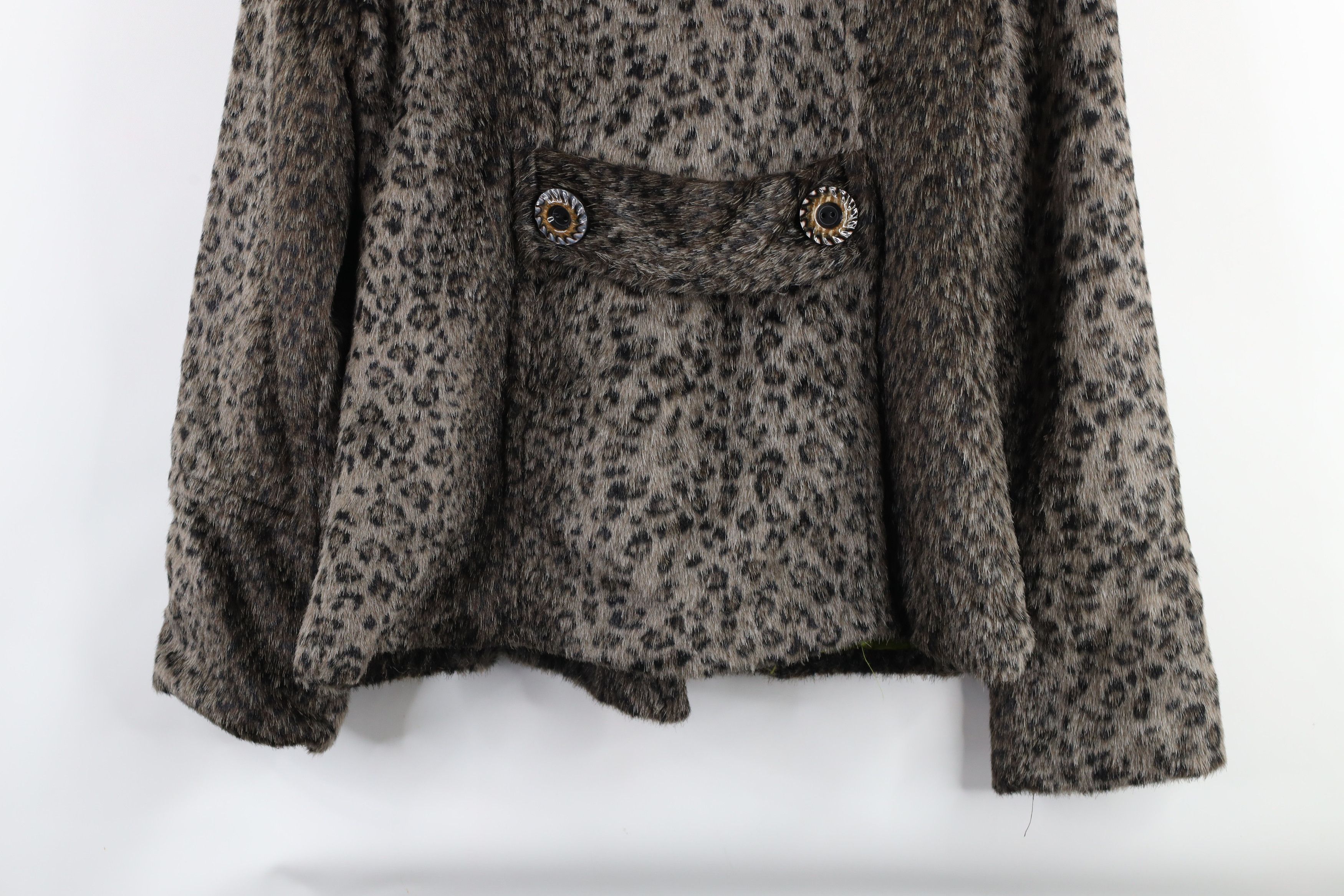 BKE × Vintage Buckle BKE Fur Double Breasted Peacoat Jacket Leopard Print Size M / US 6-8 / IT 42-44 - 14 Thumbnail