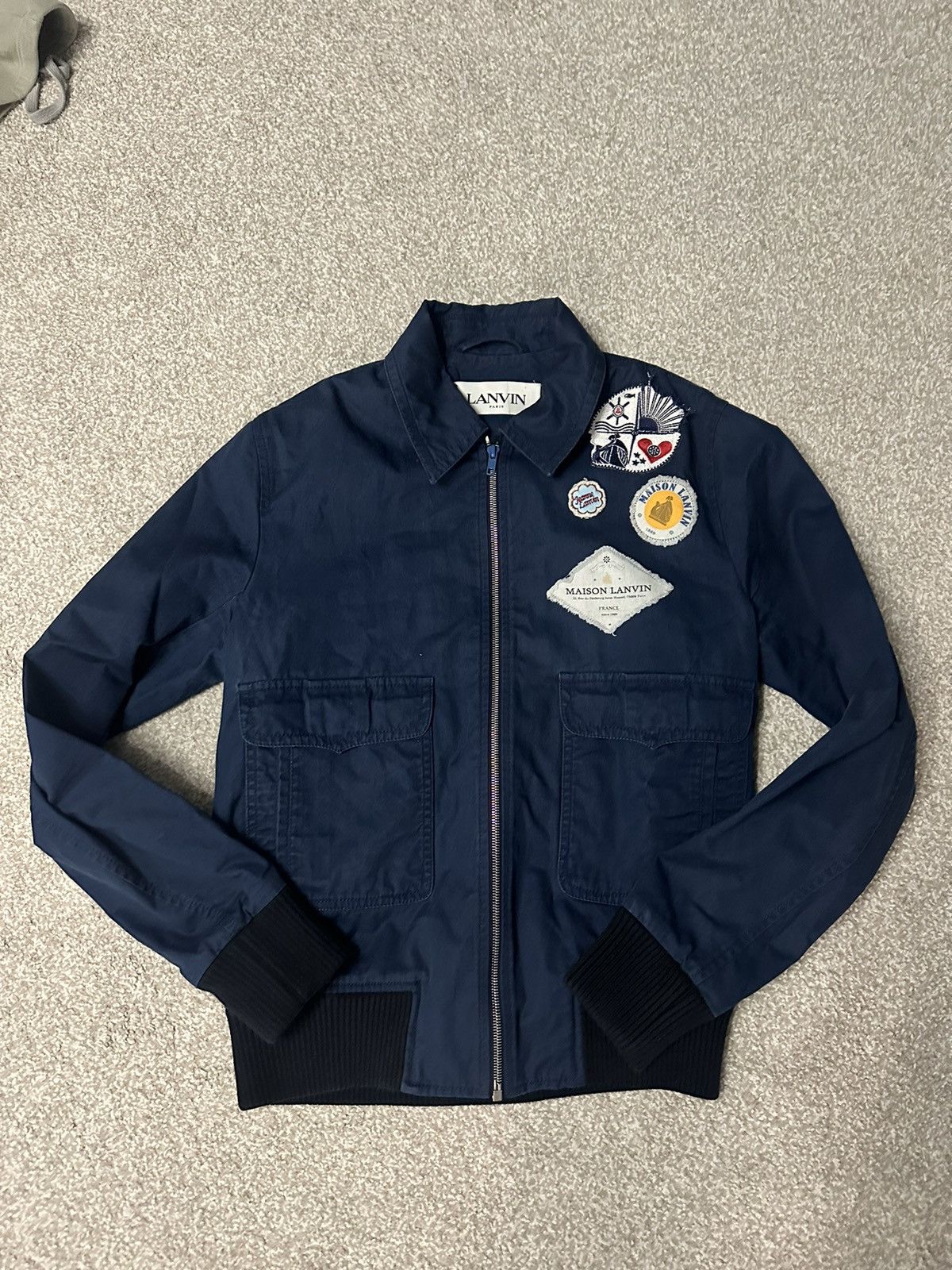 Lanvin Lanvin bomber jacket pre owned size small navy Size US S / EU 44-46 / 1 - 1 Thumbnail