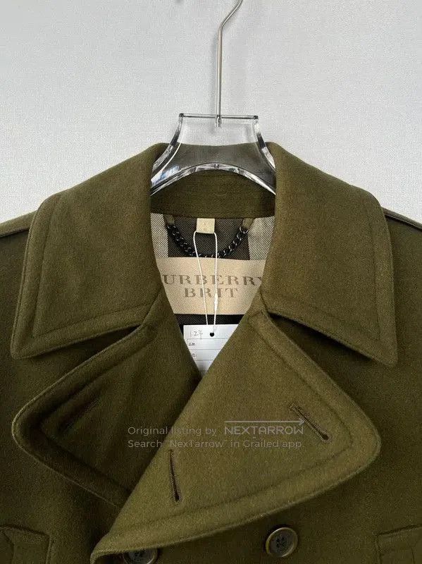 Burberry Burberry Green Wool Long Coat for Women. Size L / US 10 / IT 46 - 6 Thumbnail