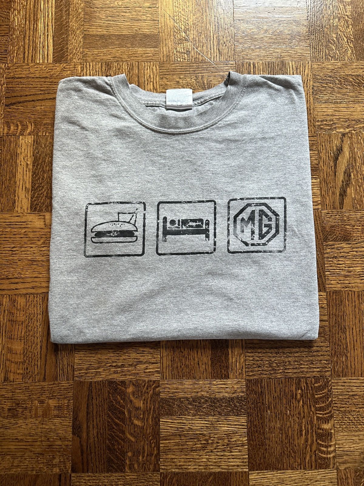 Vintage Vintage Y2K Eat Sleep MG Racing Tires Graphic Tee Size US XXL / EU 58 / 5 - 1 Thumbnail