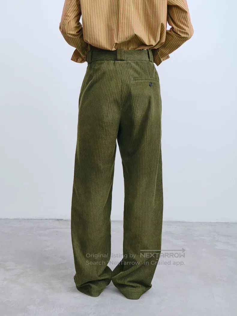 Helmut Lang Helmut Lang Green corduroy wide-leg pants Size US 31 - 1 Thumbnail