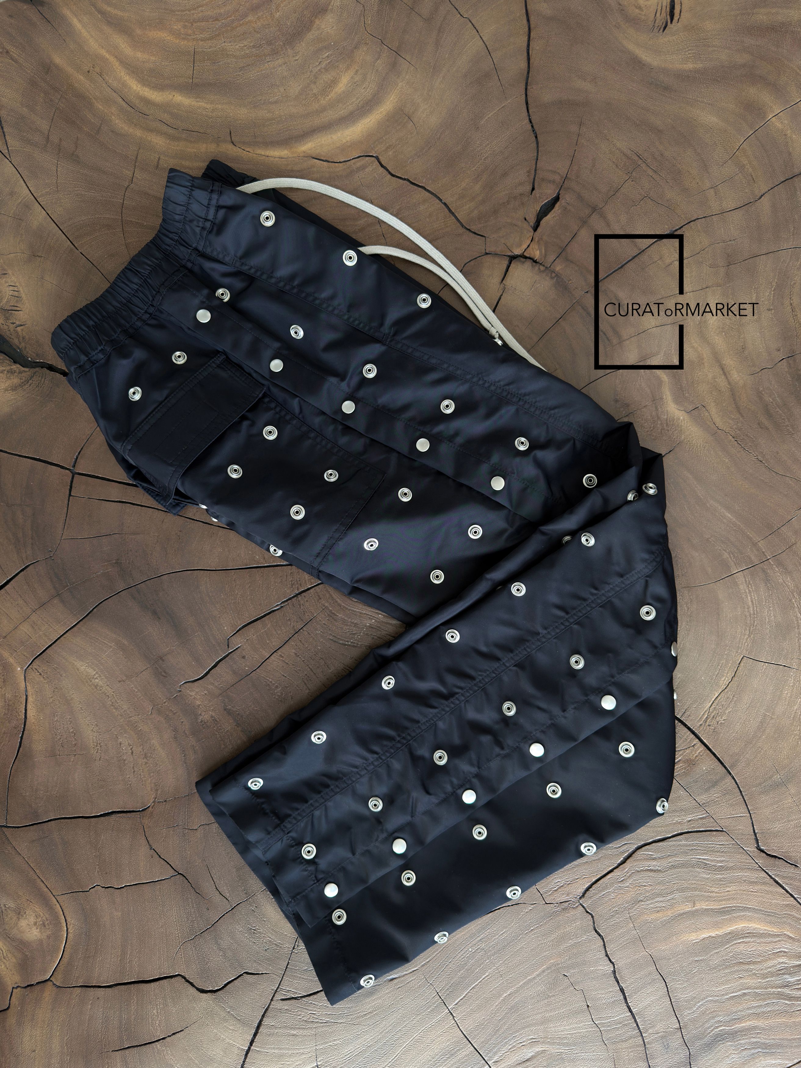 Rick Owens Drkshdw GRAIL SAMPLE Press Stud Button Nylon Pusher Pants SS24 Lido Size US 32 / EU 48 - 10 Thumbnail